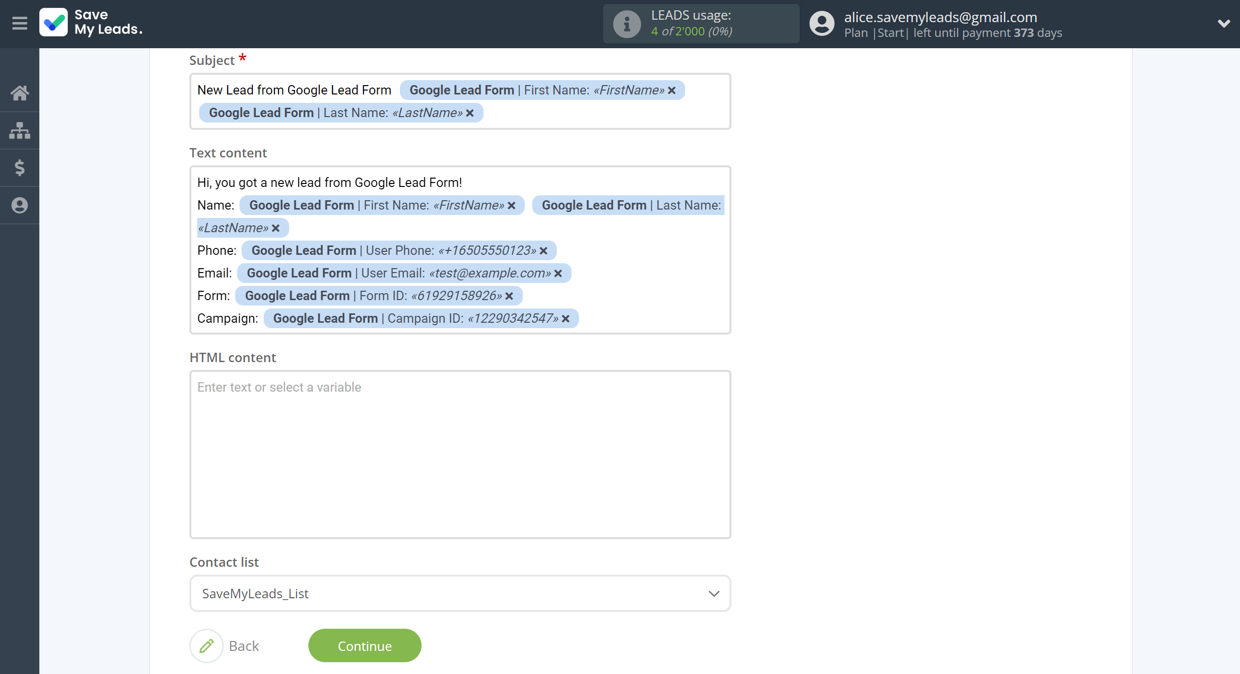 How to Connect Google Lead Form with Amazon SES | Assigning fields