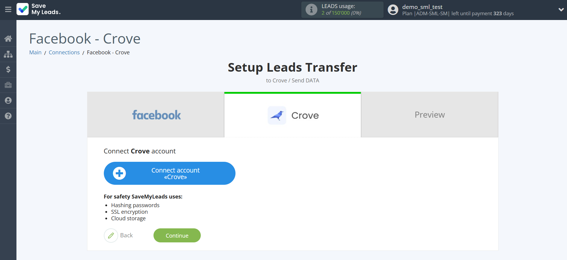 How to Connect Facebook with Crove | Data Destination account connection How to Connect Facebook with Crove | Data Destination account connection