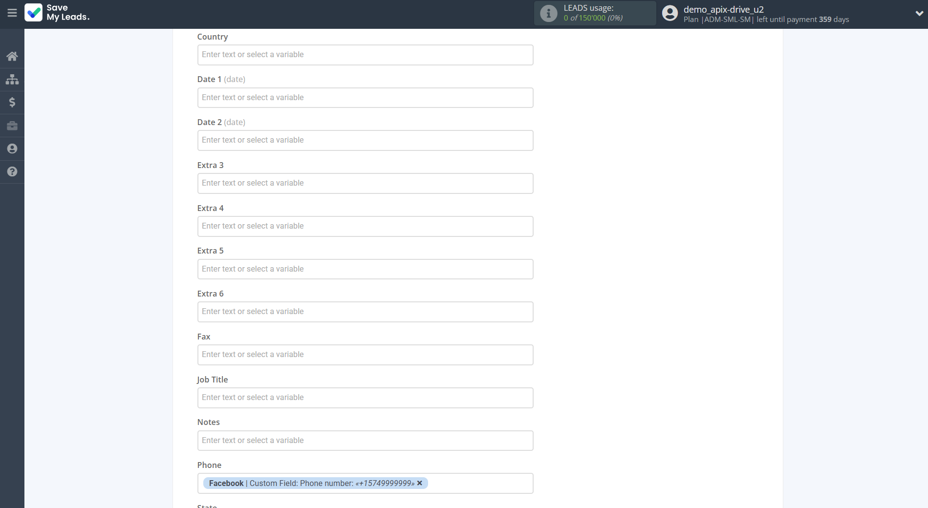 How to Connect Facebook with Benchmark Email | Assigning fields