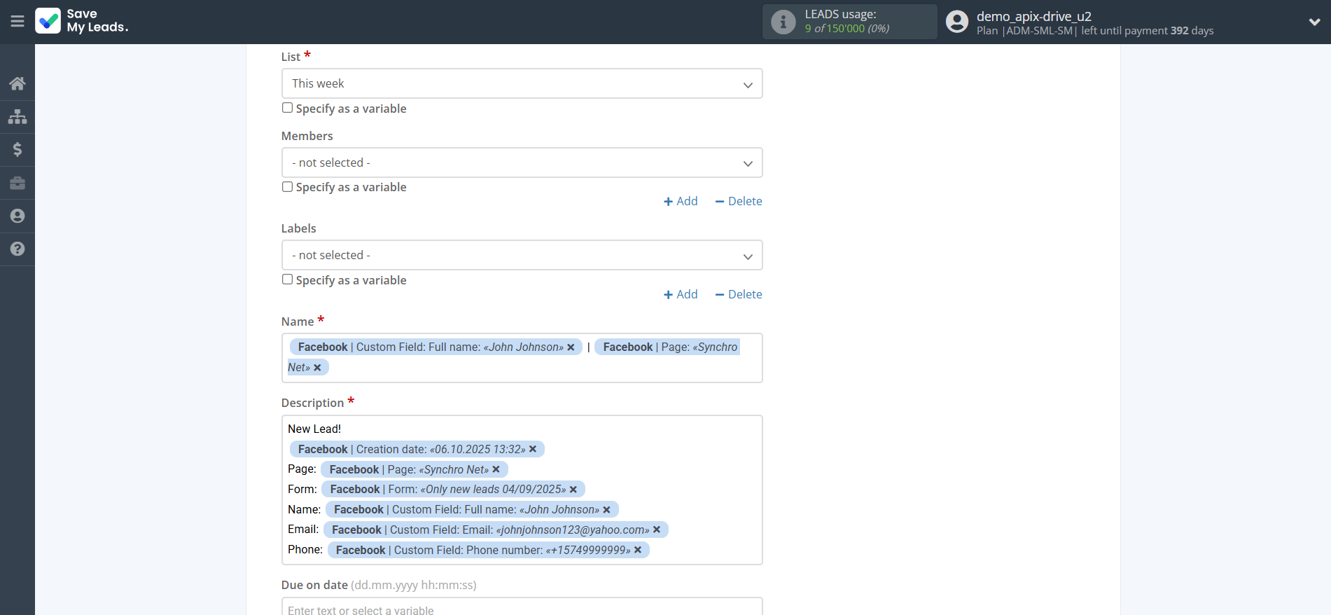 How to Connect Facebook with Trello | Assigning fields How to Connect Facebook with Trello | Assigning fields