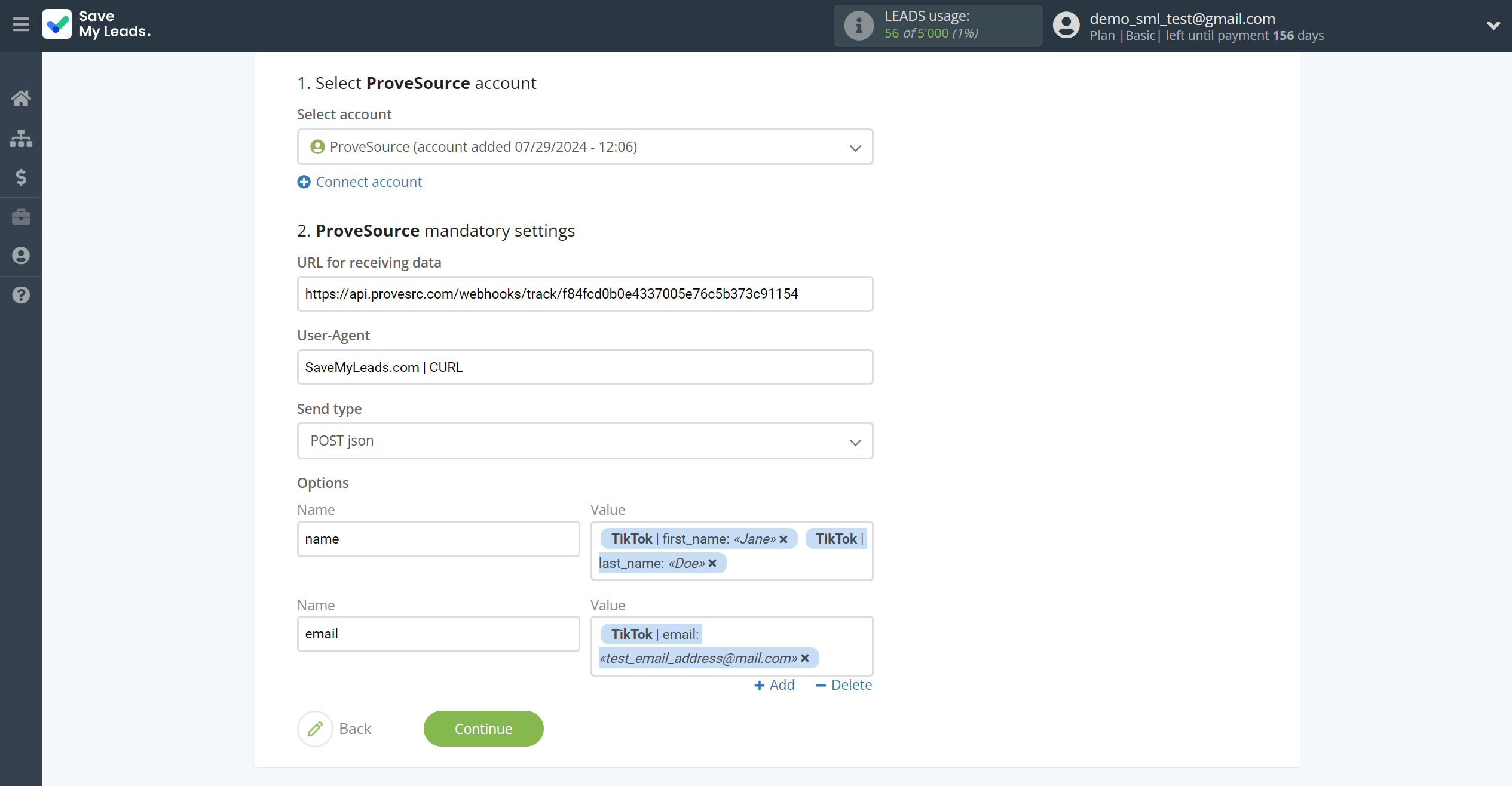 How to Connect TikTok with ProveSource | Assigning fields