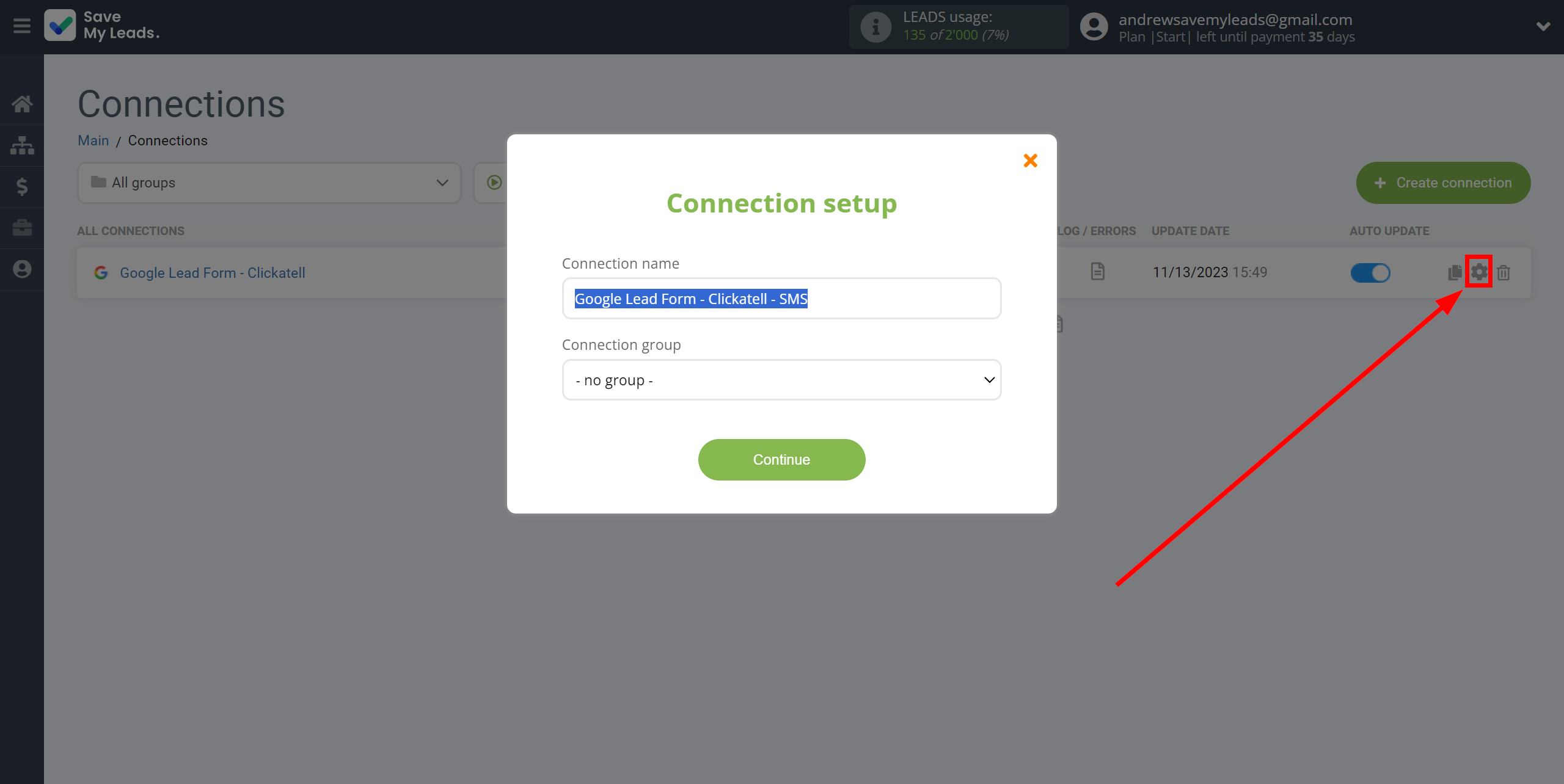 How to Connect Google Lead Form with Clickatell | Name and group connection