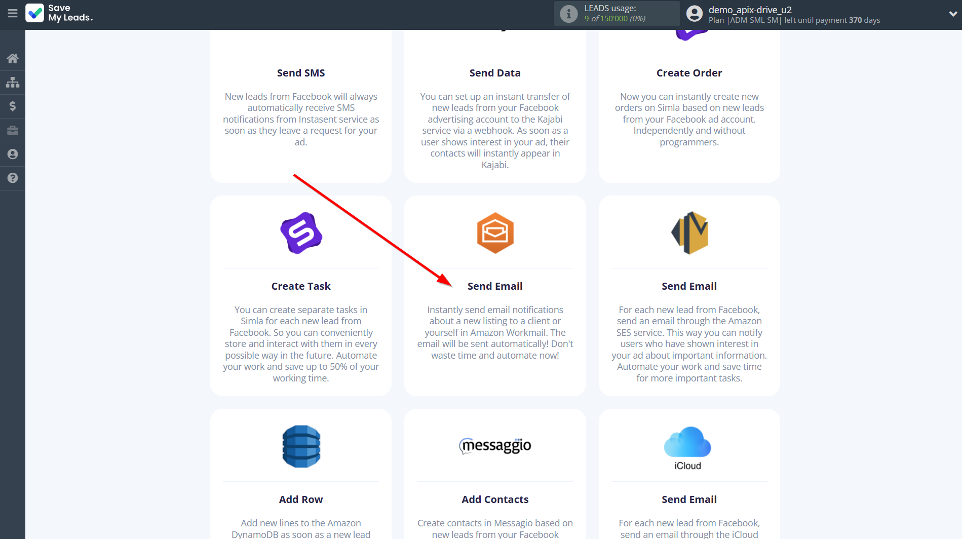 How to Connect Facebook with Amazon Workmail | Data Destination system selection How to Connect Facebook with Amazon Workmail | Data Destination system selection