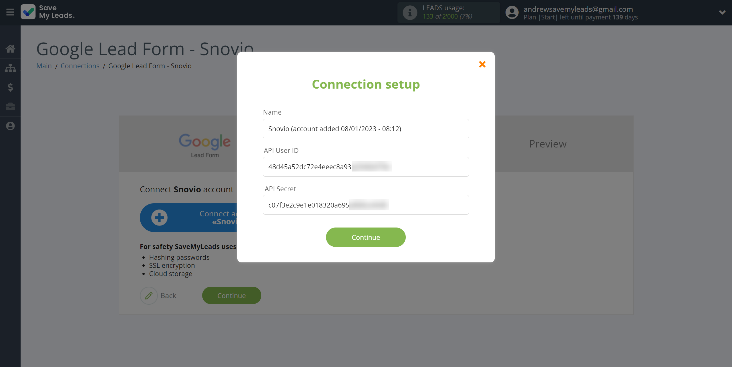 How to Connect Google Lead Form with Snovio Add Contacts | Data Destination account connection