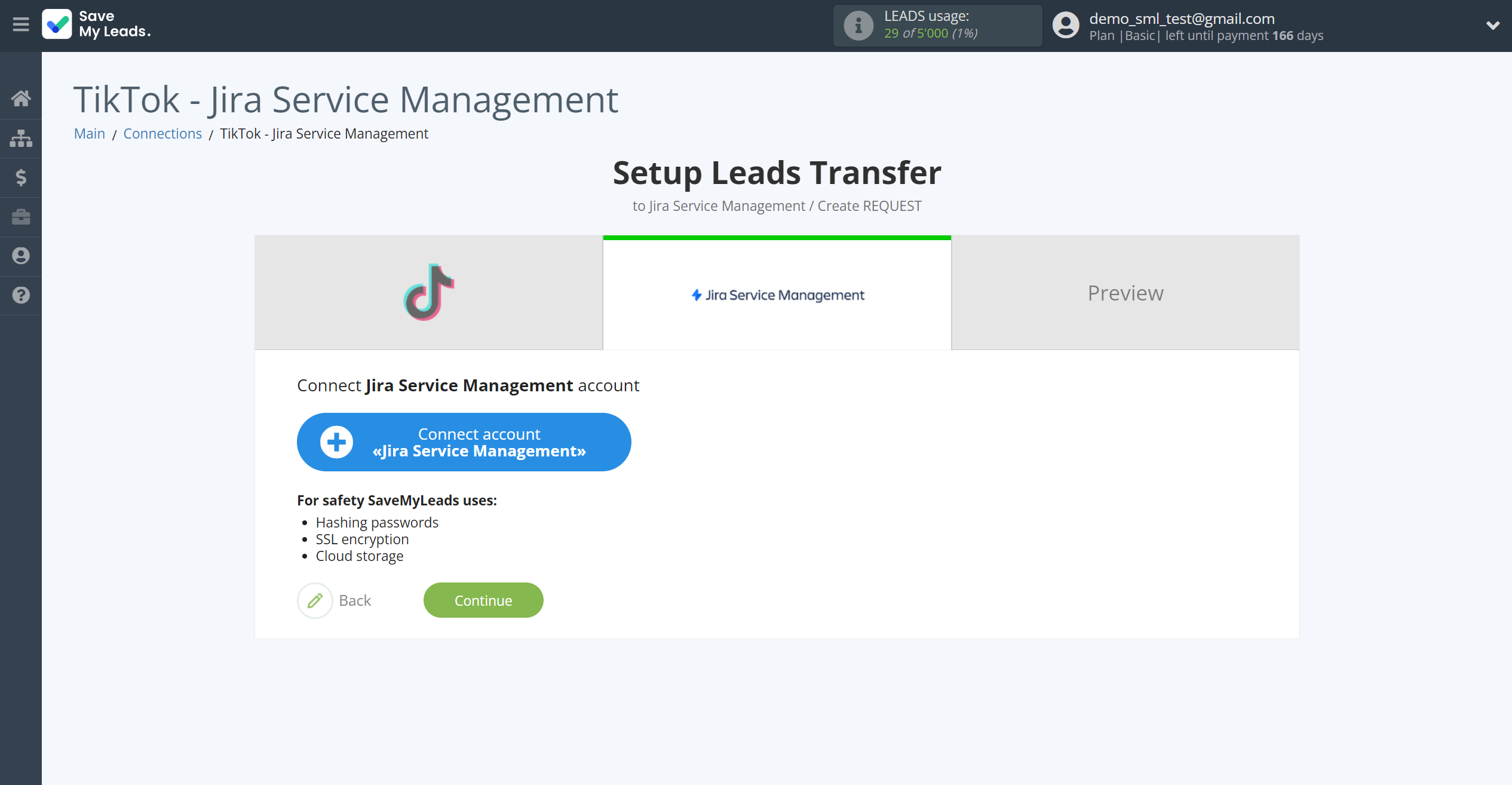 How to Connect TikTok with Jira Service Management | Data Destination account connection