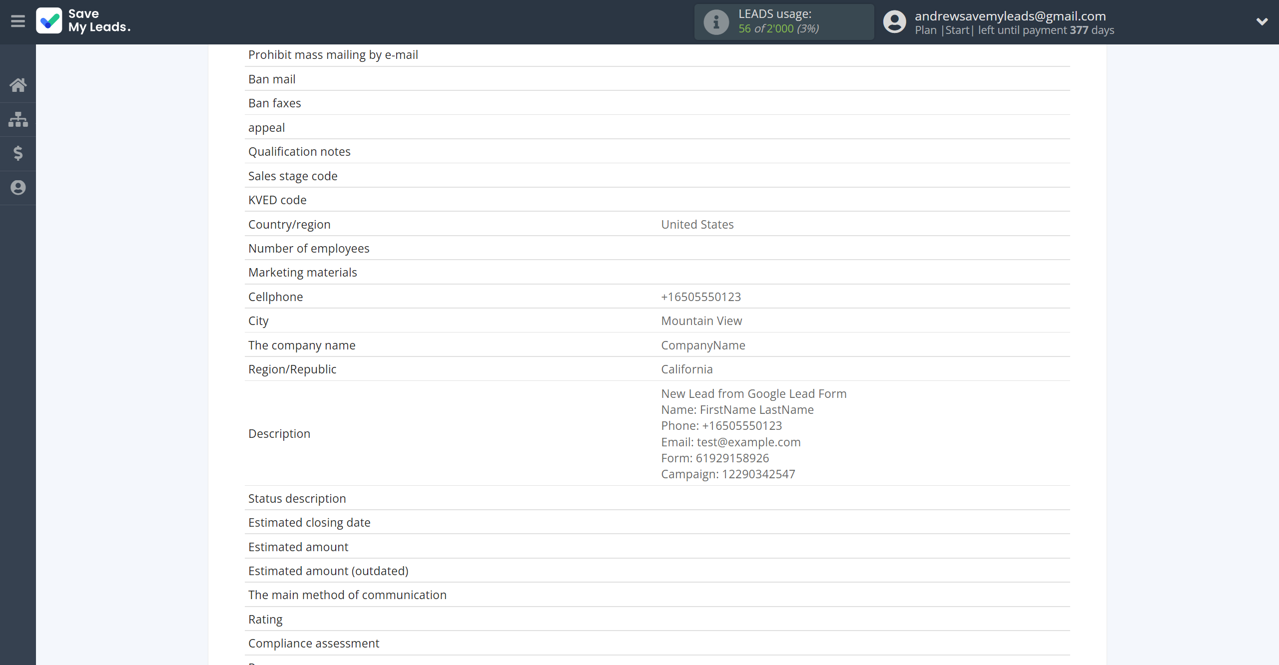 How to Connect Google Lead Form with Microsoft Dynamics 365 Create Lead | Test data