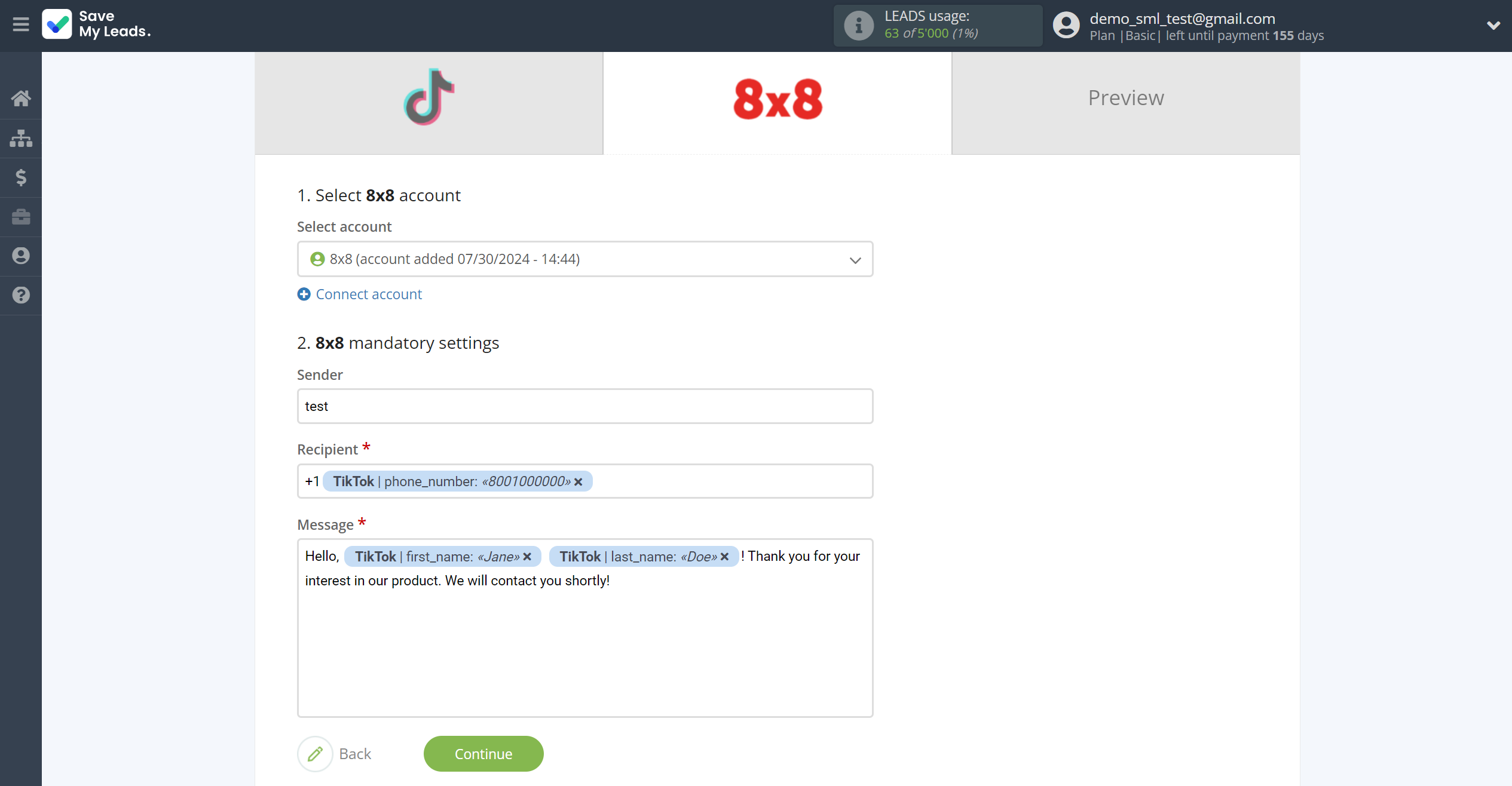 How to Connect TikTok with 8x8 | Assigning fields