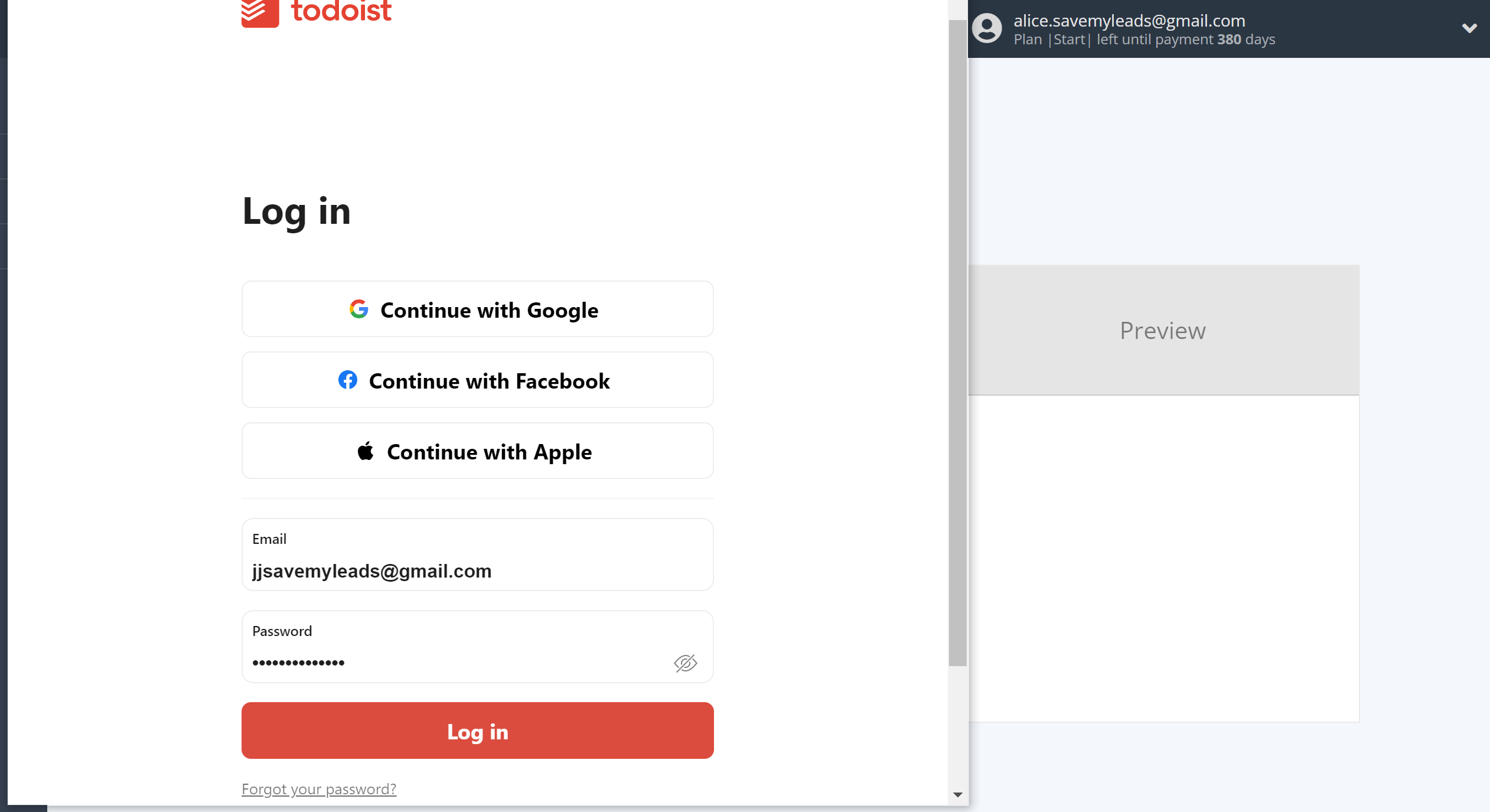 How to Connect Google Lead Form with Todoist | Data Destination account connection