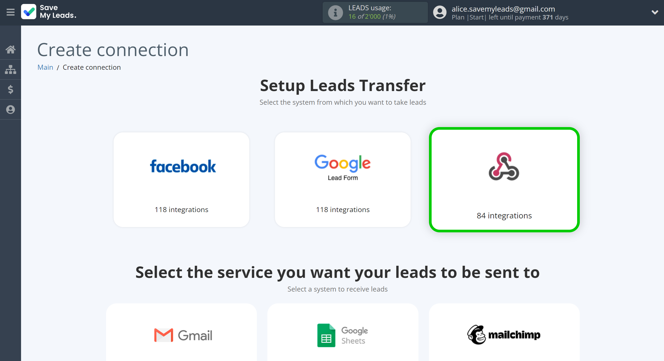 How to Connect Webhooks with Copper Create Lead | Data Source system selection