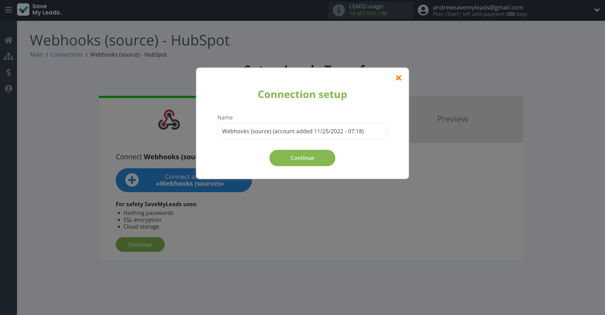 How to Connect Webhooks with HubSpot Create Deal | Data Source account connection