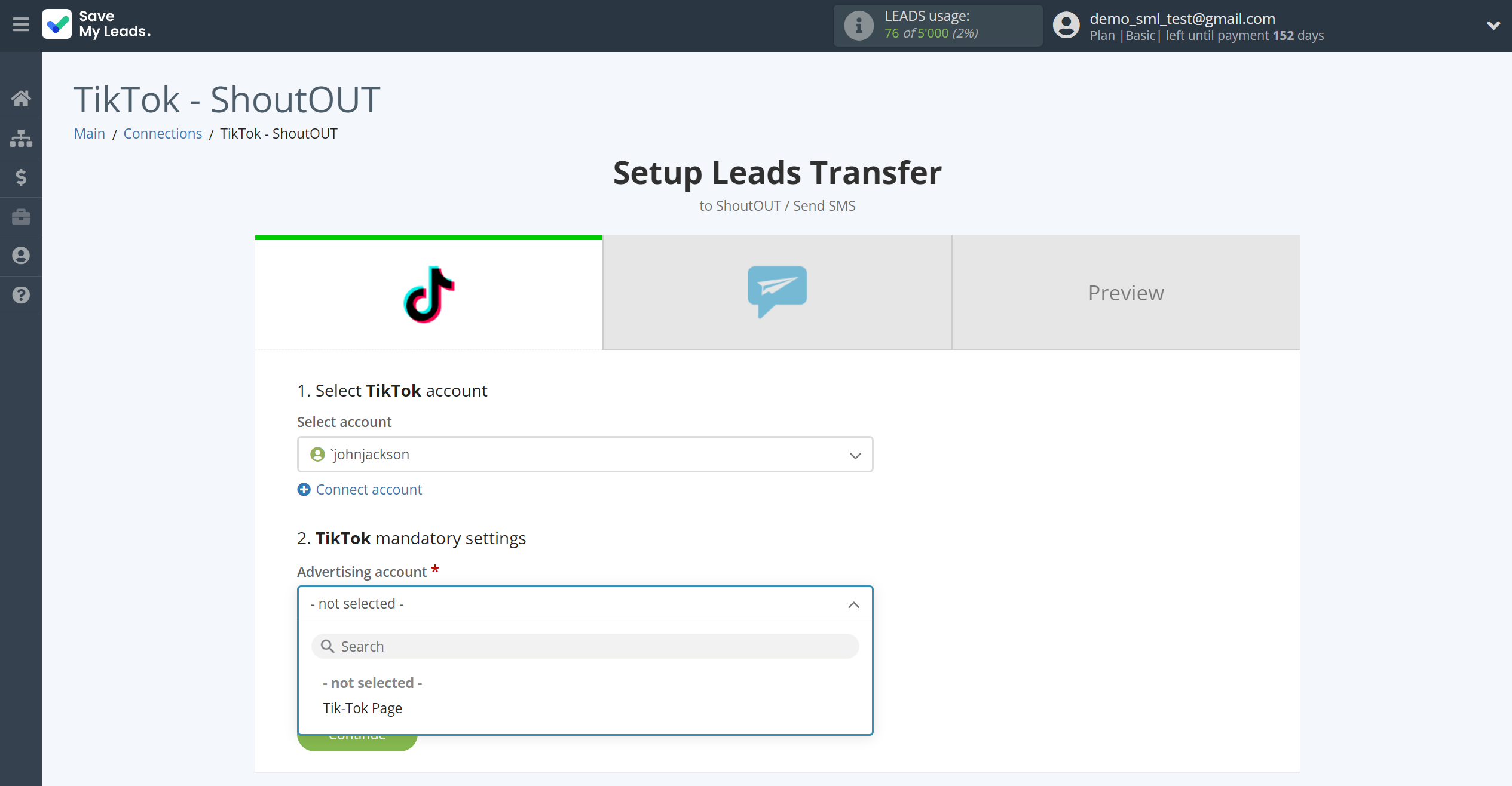 How to Connect TikTok with ShoutOUT | Data Source account connection