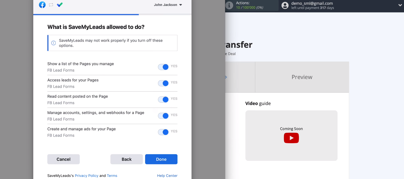 Facebook and ActiveCampaign integration | Leave all checkboxes enabled Facebook and ActiveCampaign integration | Leave all checkboxes enabled