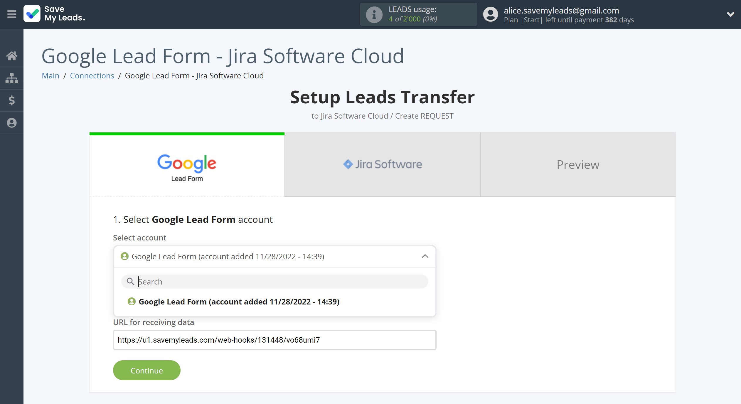 How to Connect Google Lead Form with Jira Software Cloud | Data Source account connection