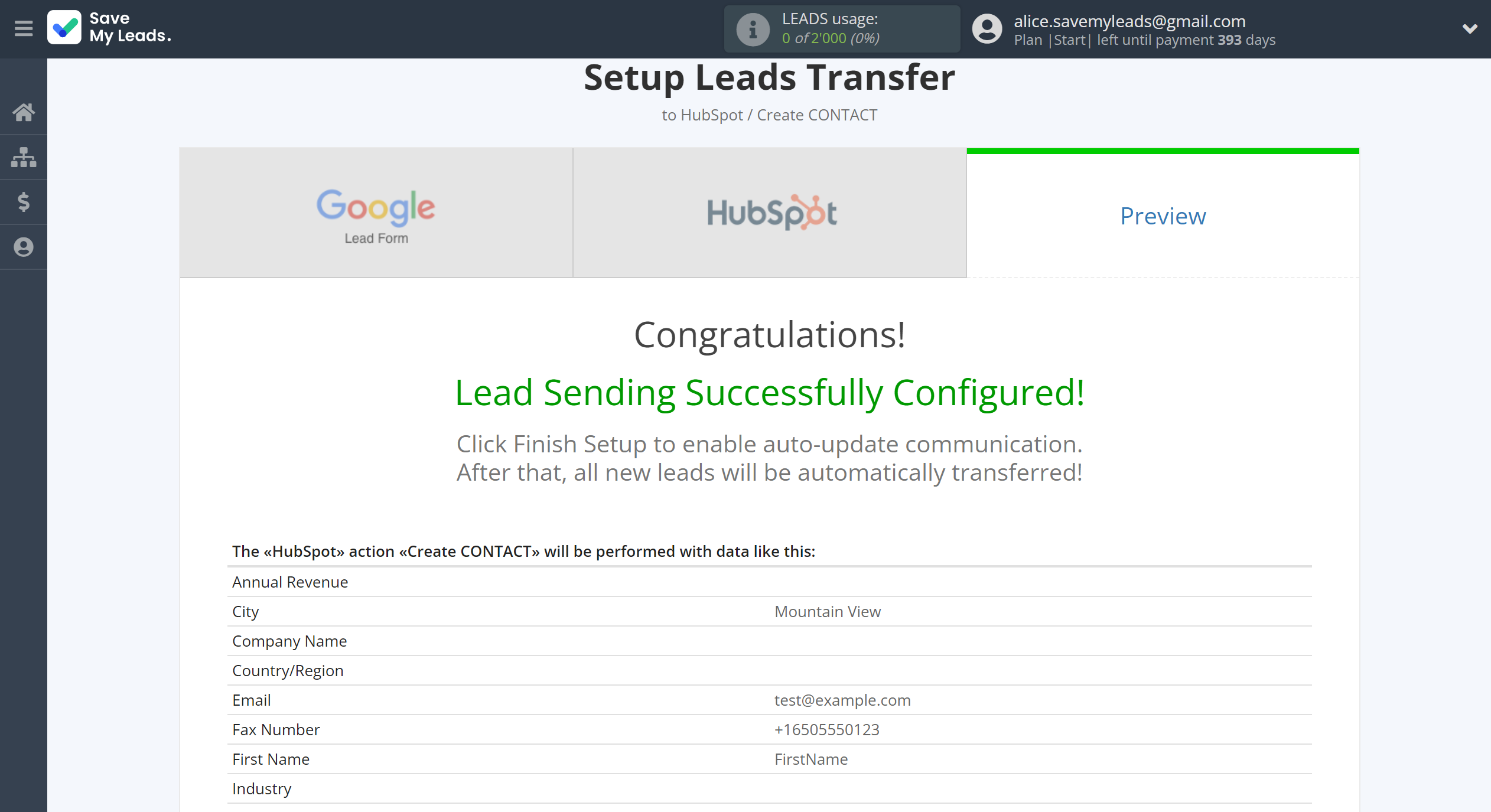 How to Connect Google Lead Form with HubSpot Create Contacts | Test data