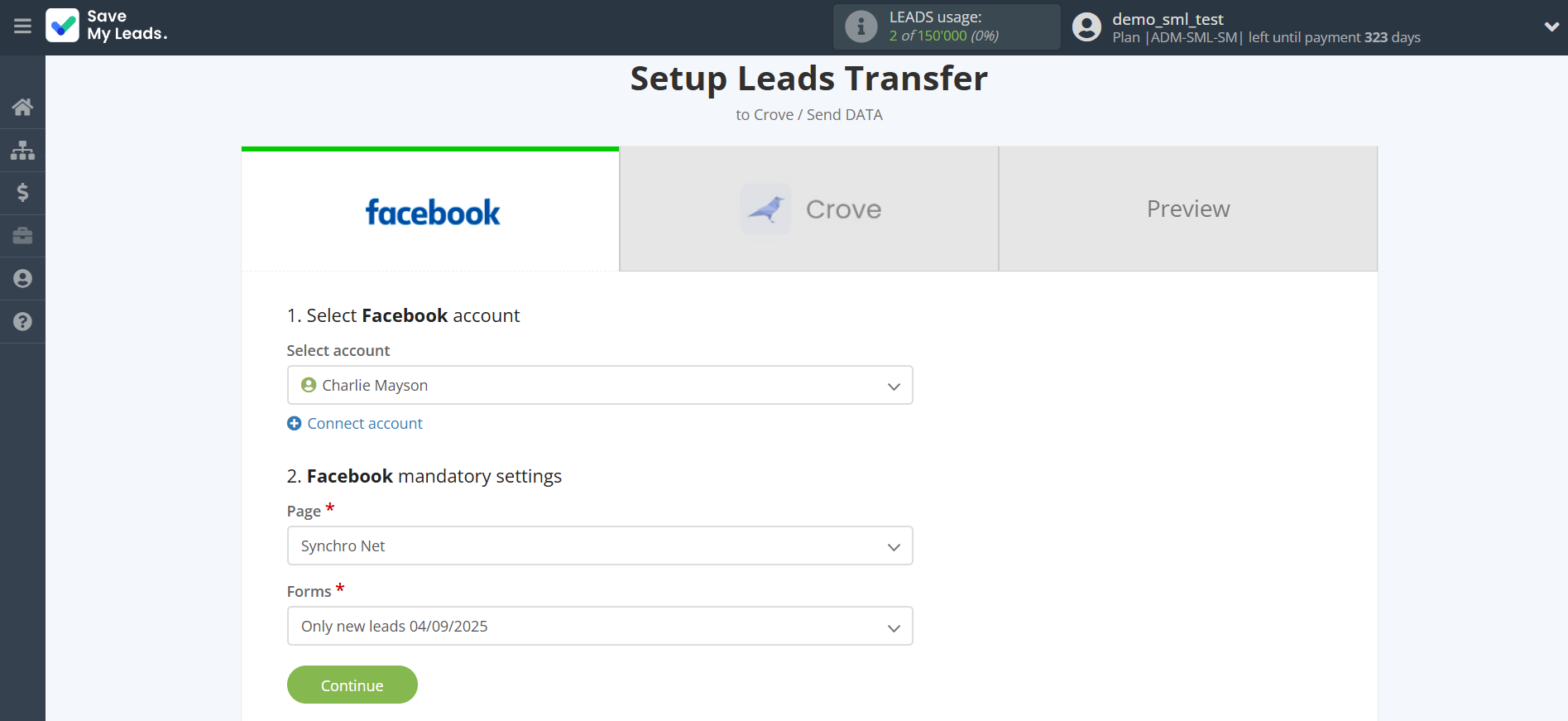 How to Connect Facebook with Crove | Data Source account connection How to Connect Facebook with Crove | Data Source account connection