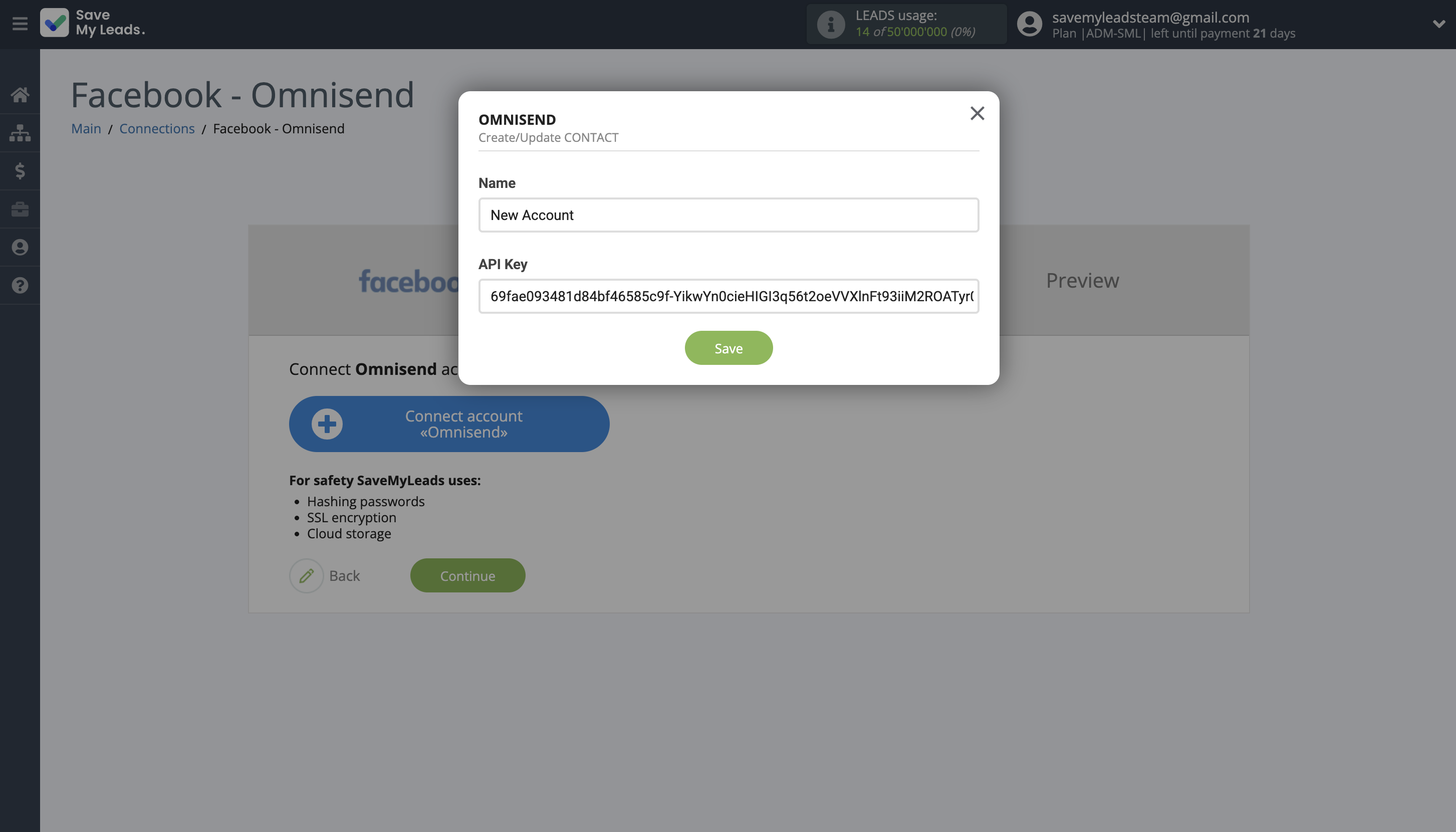 How to Connect Facebook with Omnisend Create Contact | Data Destination account connection How to Connect Facebook with Omnisend Create Contact | Data Destination account connection