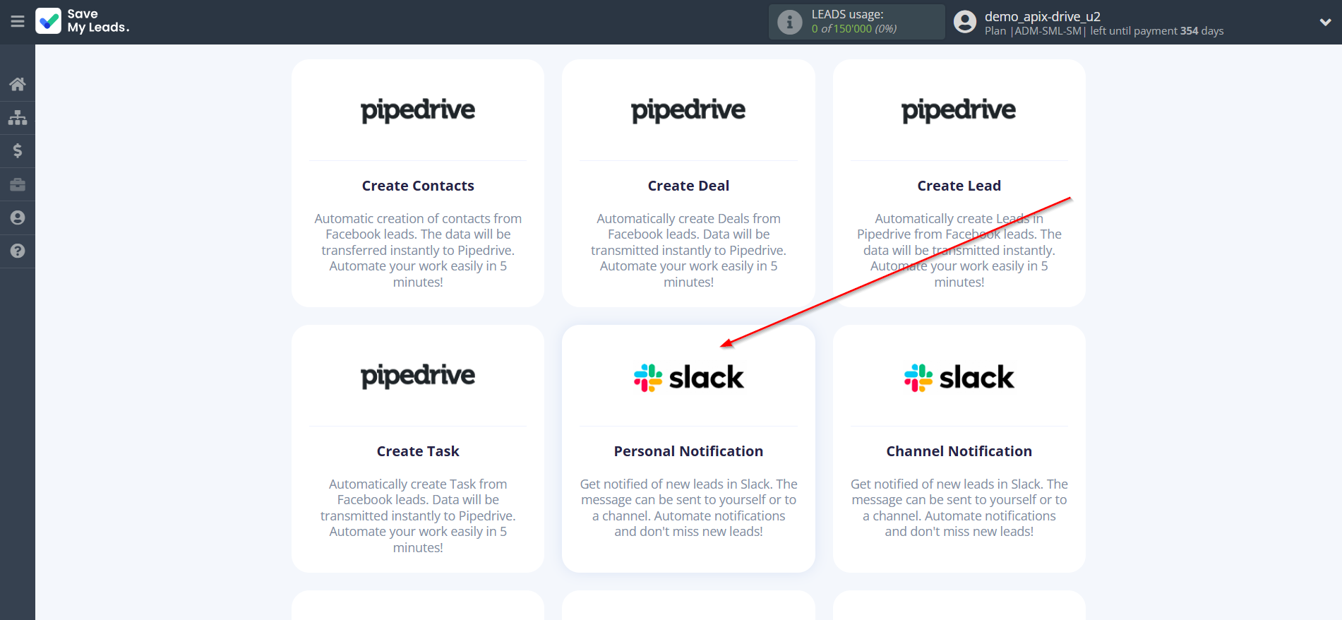 How to Connect Facebook with Slack Personal Notification | Data Destination system selection How to Connect Facebook with Slack Personal Notification | Data Destination system selection