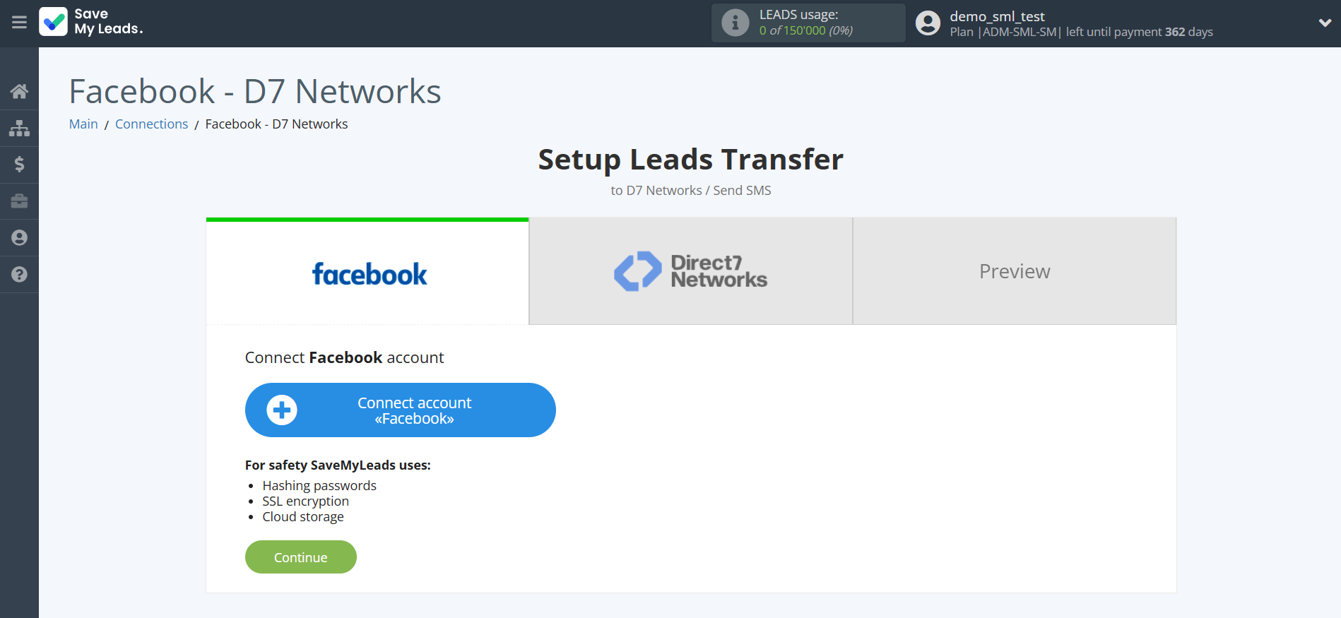 How to Connect Facebook with D7 Networks | Data Source account connection