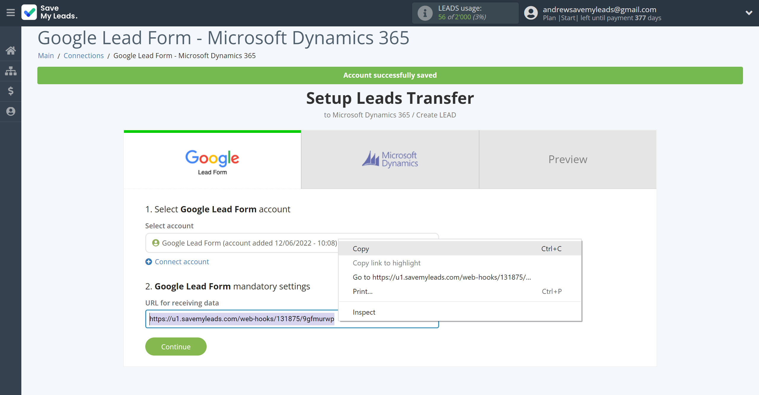 How to Connect Google Lead Form with Microsoft Dynamics 365 Create Lead | Data Source account connection