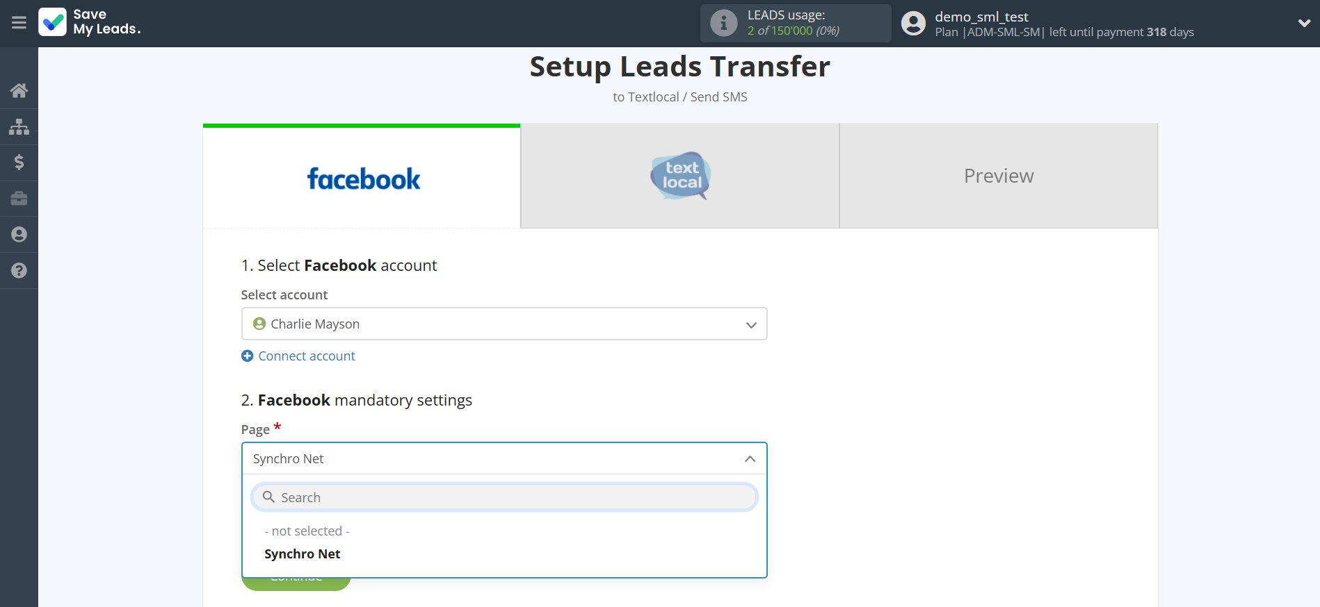 How to Connect Facebook with Textlocal | Data Source account connection How to Connect Facebook with Textlocal | Data Source account connection
