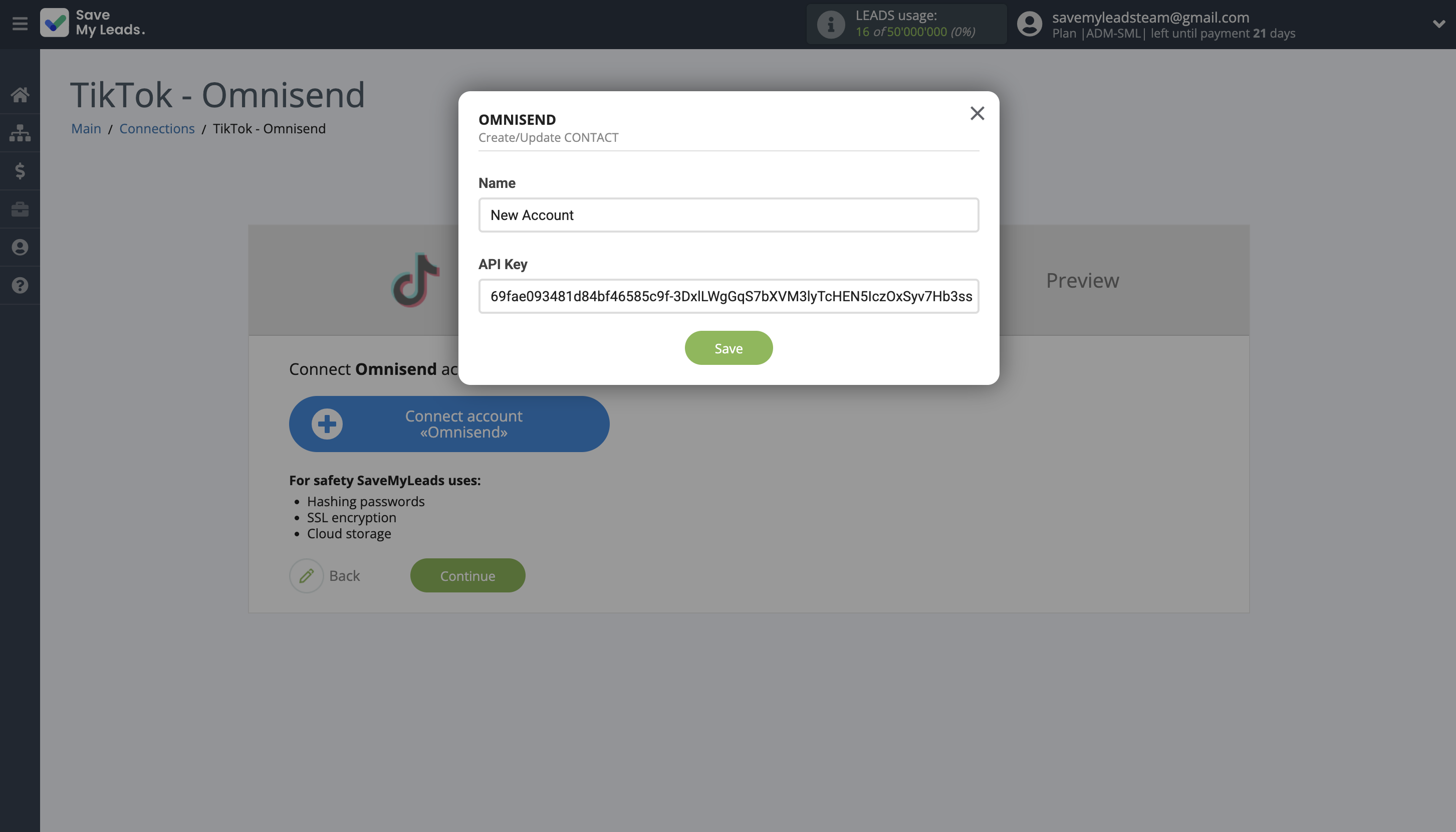 How to Connect TikTok with Omnisend Create Contact | Data Destination account connection How to Connect TikTok with Omnisend Create Contact | Data Destination account connection