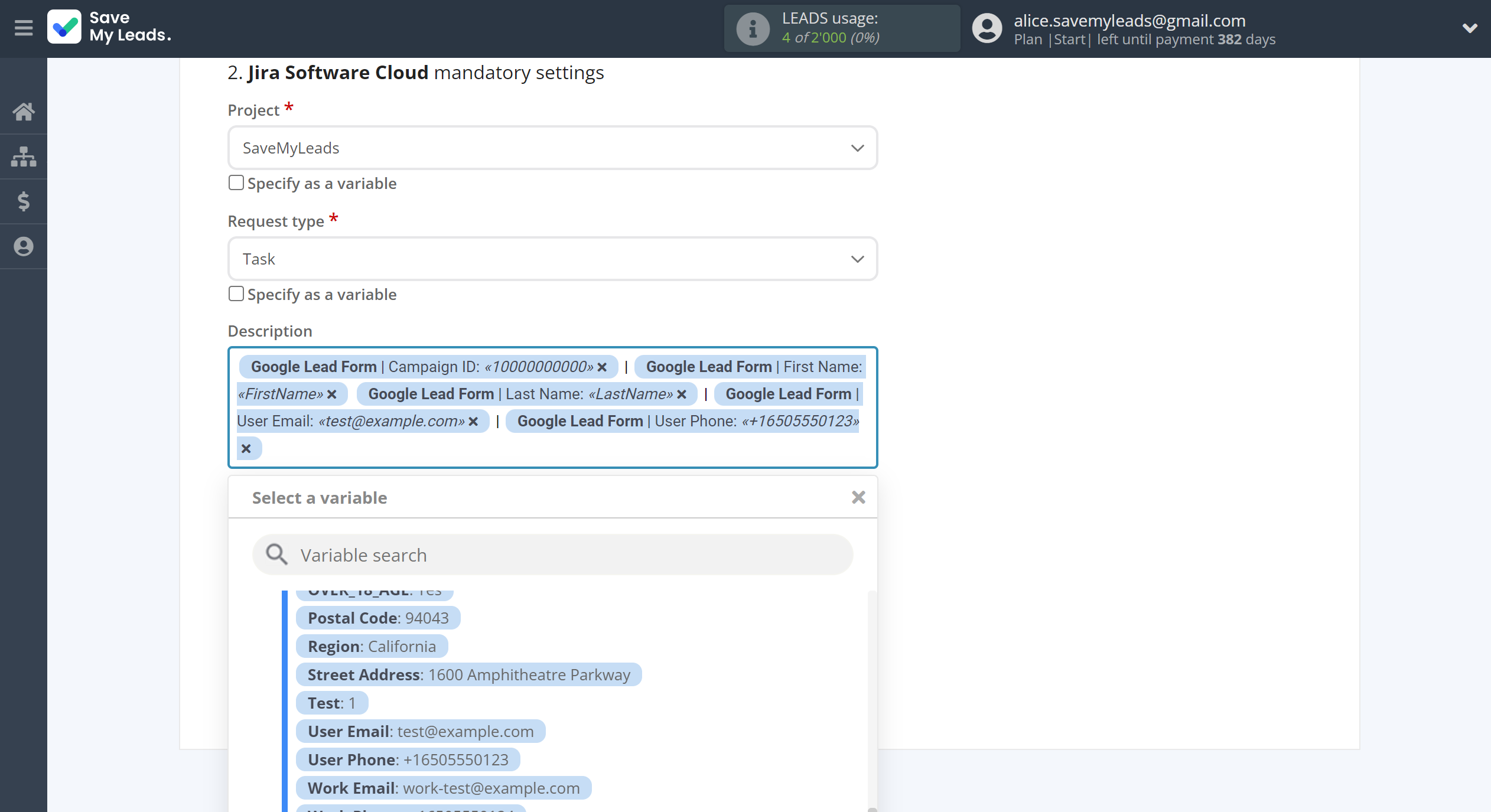 How to Connect Google Lead Form with Jira Software Cloud | Assigning fields