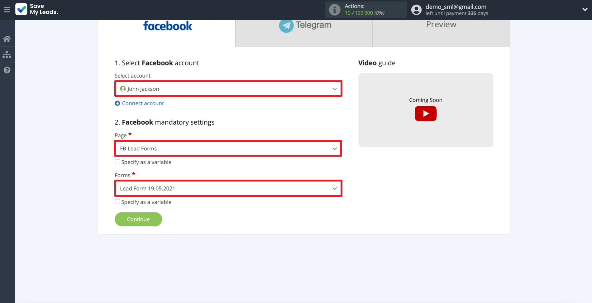 How to set up the upload of new leads from a Facebook advertising account in Telegram | We connect the form