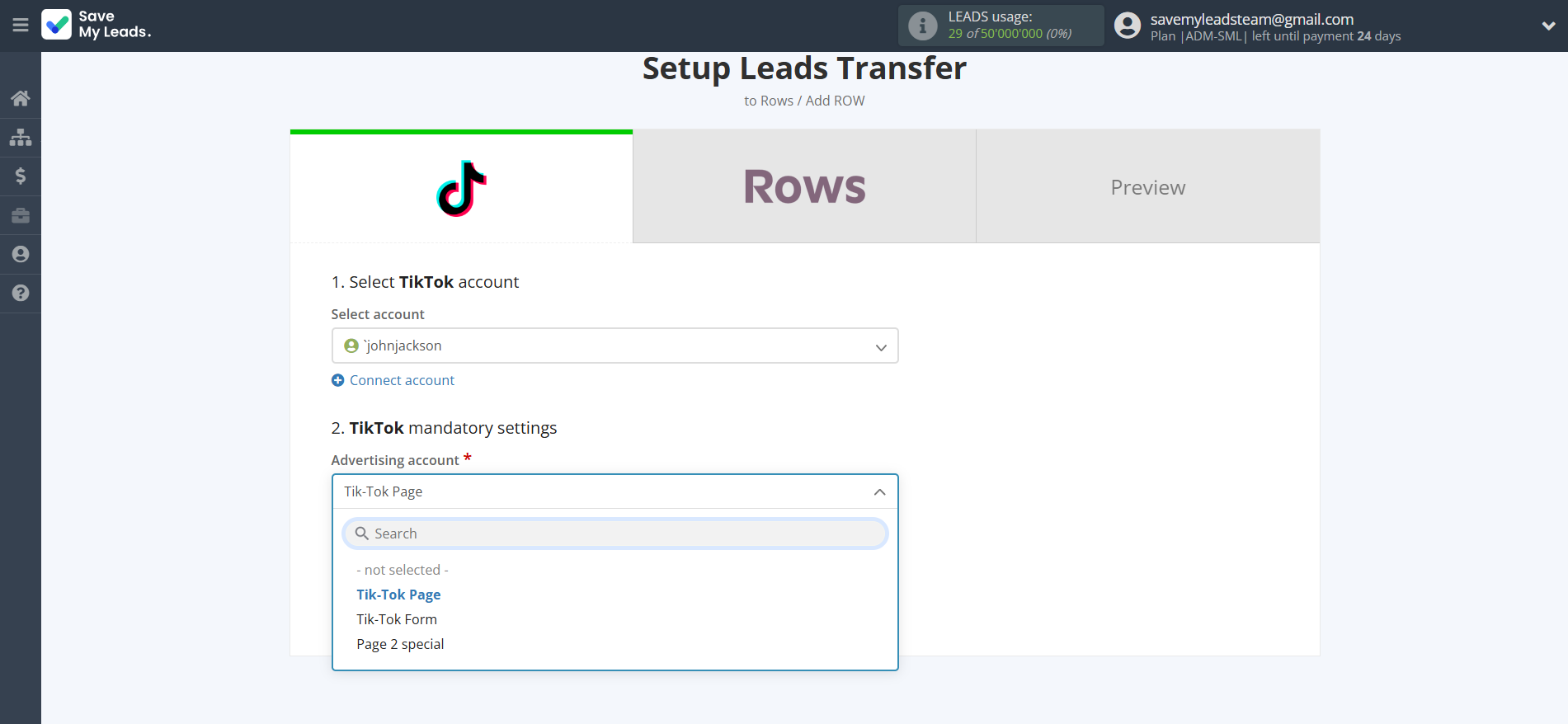 How to Connect TikTok with Rows Add Row | Data Source account connection How to Connect TikTok with Rows Add Row | Data Source account connection
