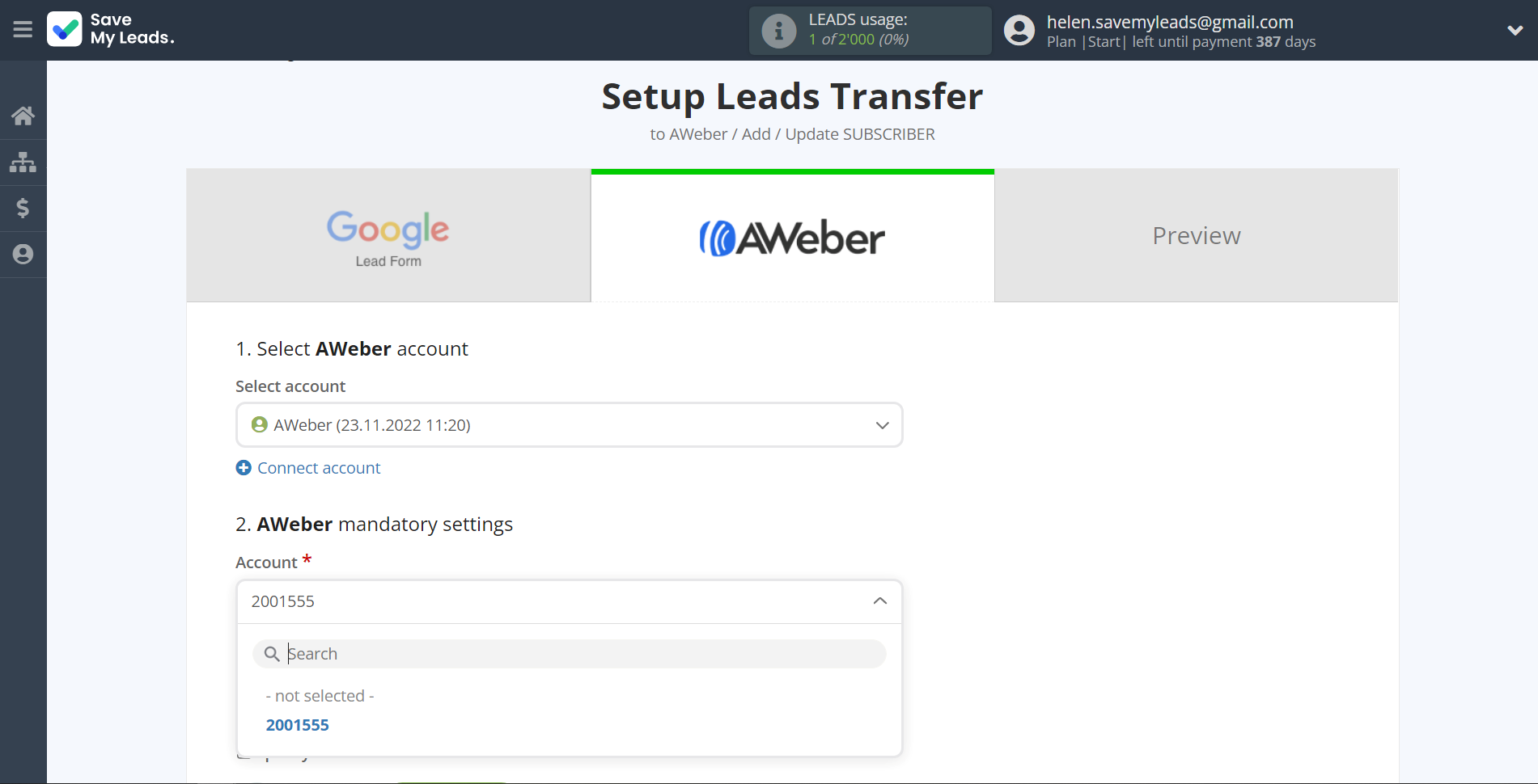 How to Connect Google Lead Form with AWeber | Assigning fields