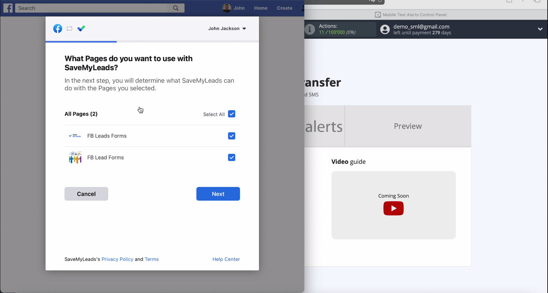 Facebook and Mobile Text Alerts integration | Check all advertising pages Facebook and Mobile Text Alerts integration | Check all advertising pages