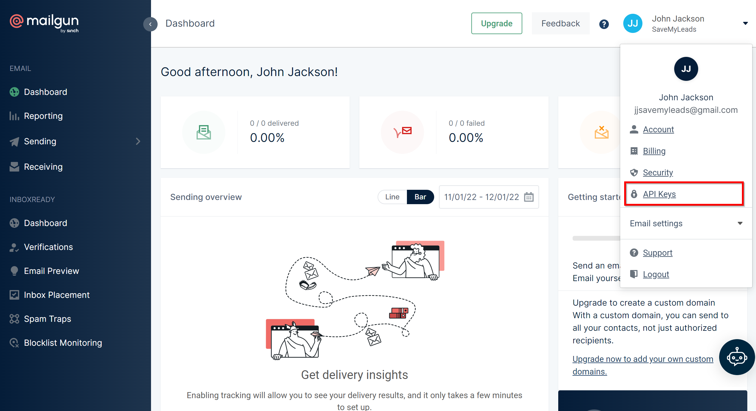 How to Connect Google Lead Form with Mailgun | Data Destination account connection