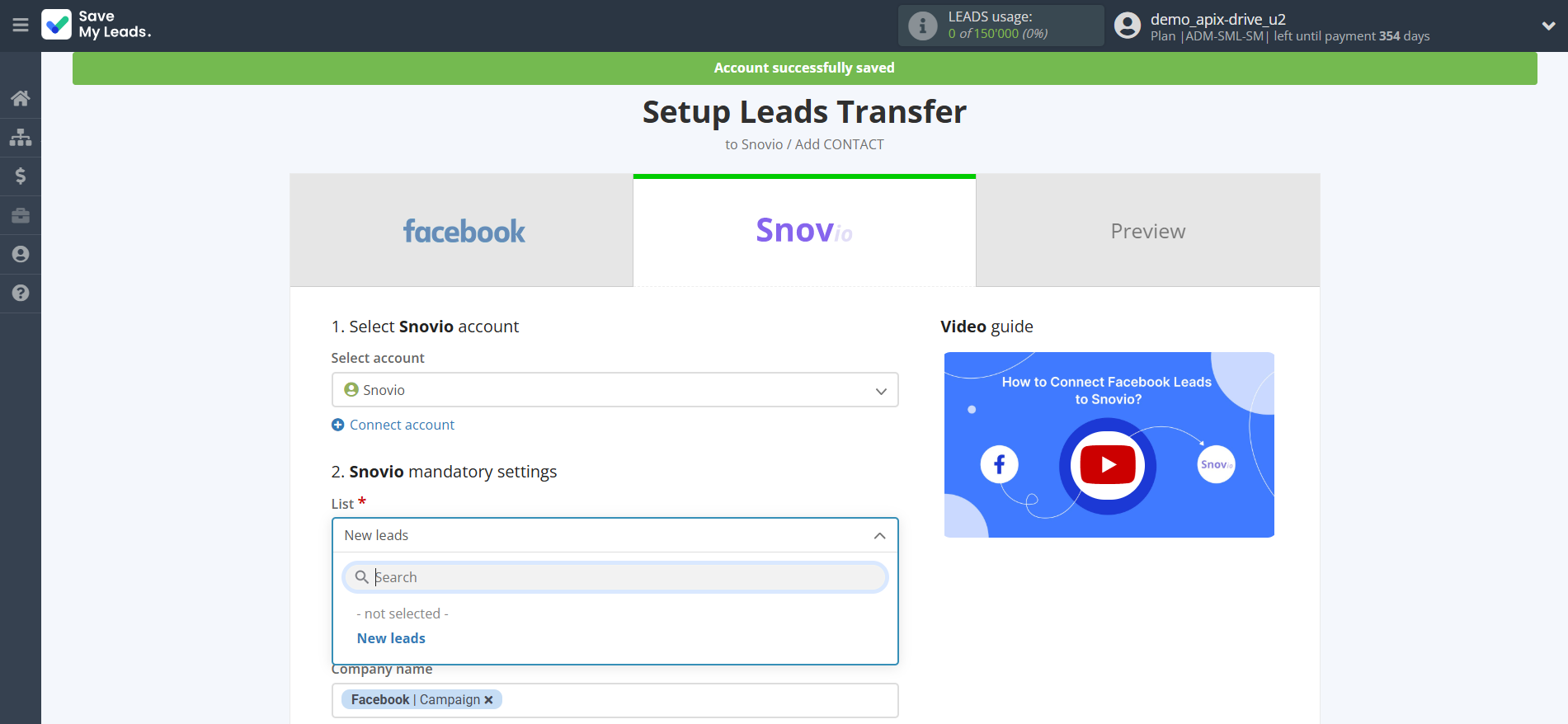 How to Connect Facebook with Snovio Add Contacts | Assigning fields How to Connect Facebook with Snovio Add Contacts | Assigning fields