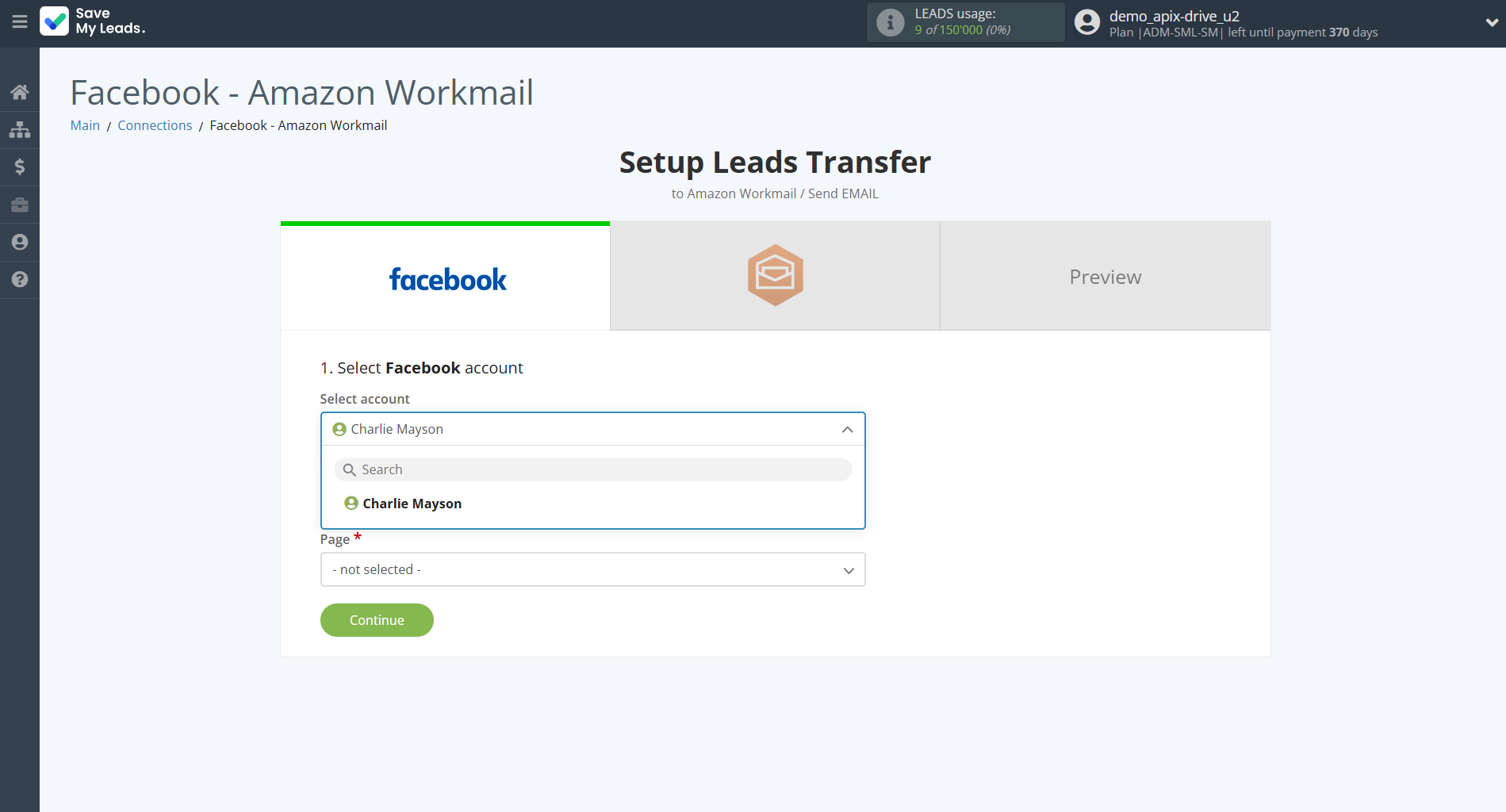 How to Connect Facebook with Amazon Workmail | Data Source account selection How to Connect Facebook with Amazon Workmail | Data Source account selection