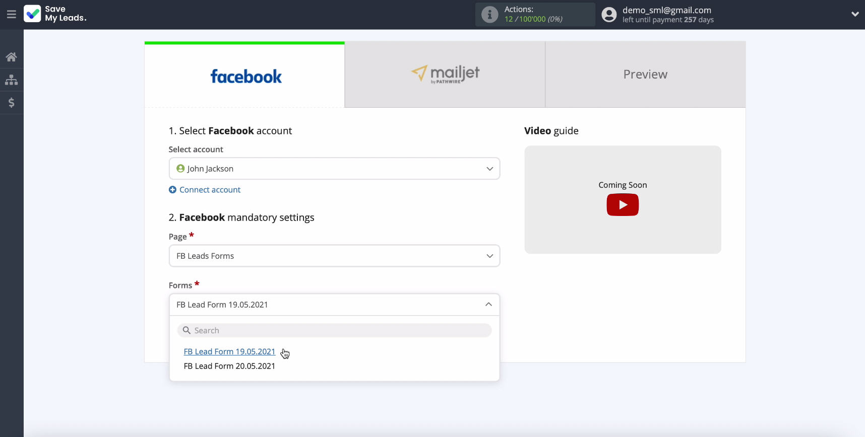 Facebook and Mailjet integration | Specify Forms Facebook and Mailjet integration | Specify Forms