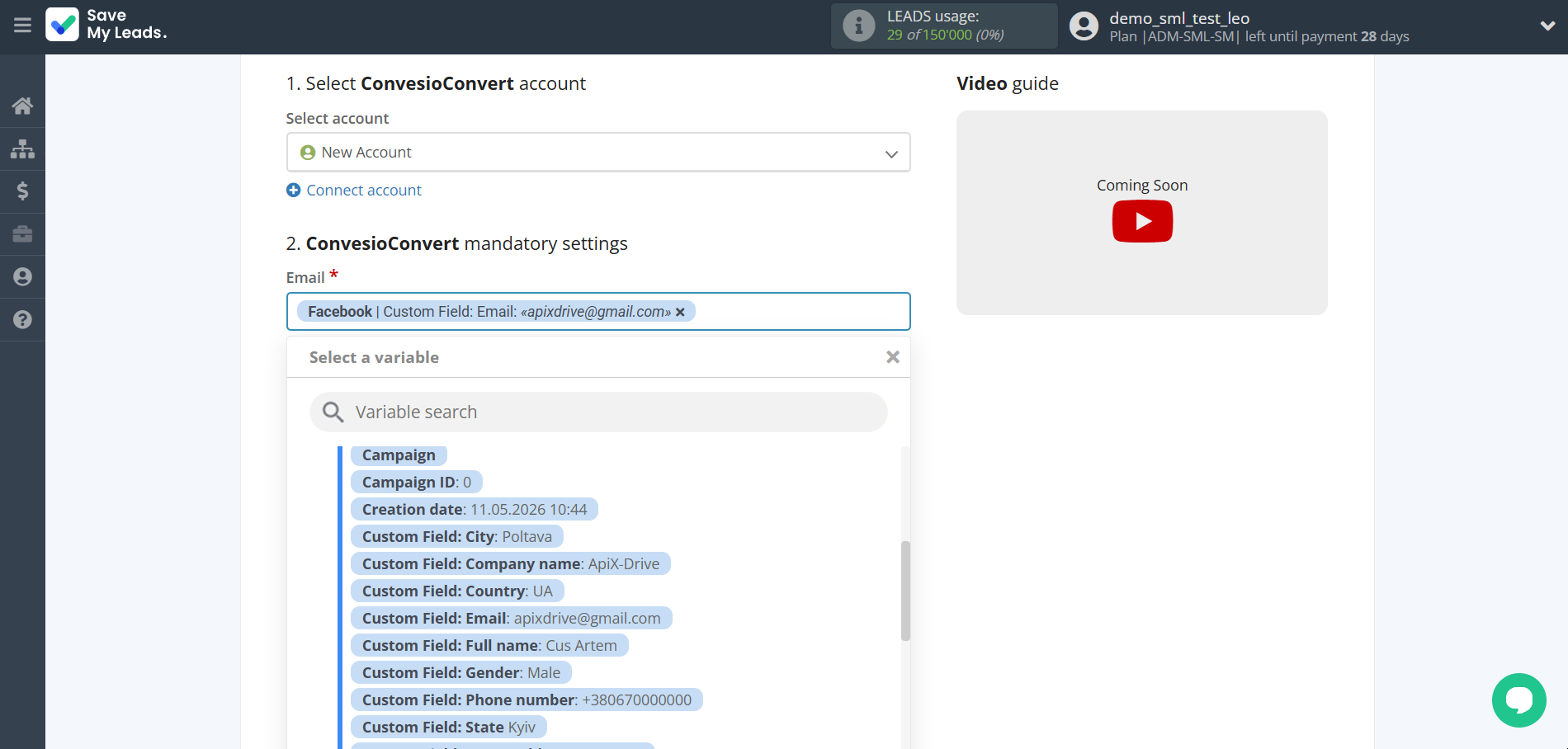 How to Connect Facebook with ConvesioConvert | Assigning fields How to Connect Facebook with ConvesioConvert | Assigning fields