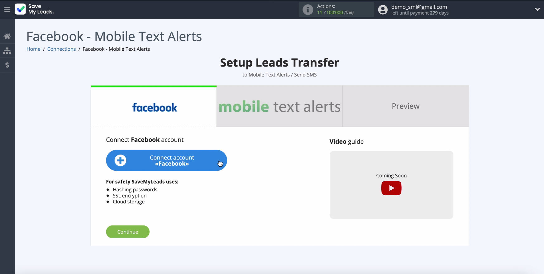 Facebook and Mobile Text Alerts integration | Connect your Facebook account
