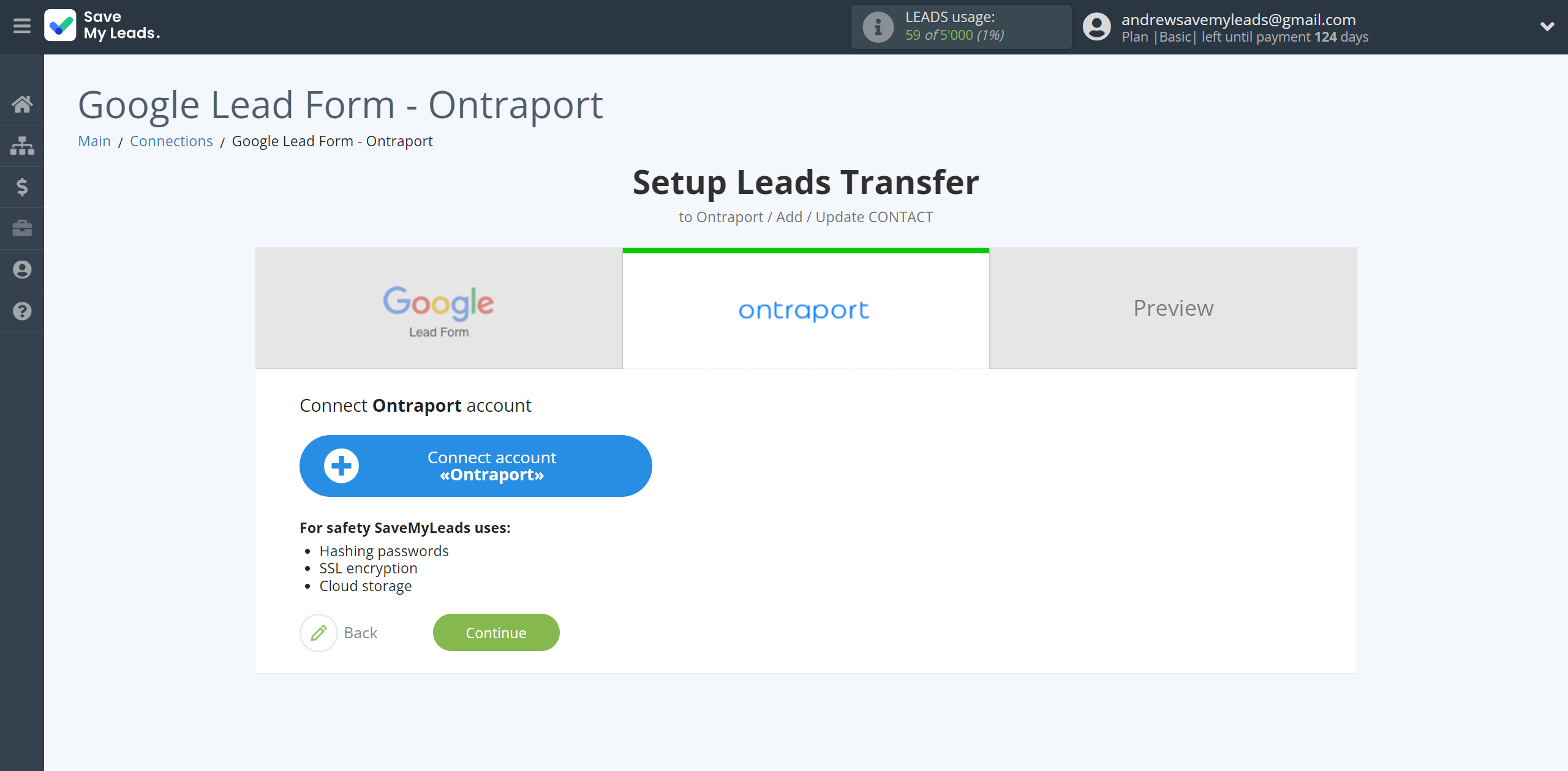 How to Connect Google Lead Form with Ontraport | Data Destination account connection