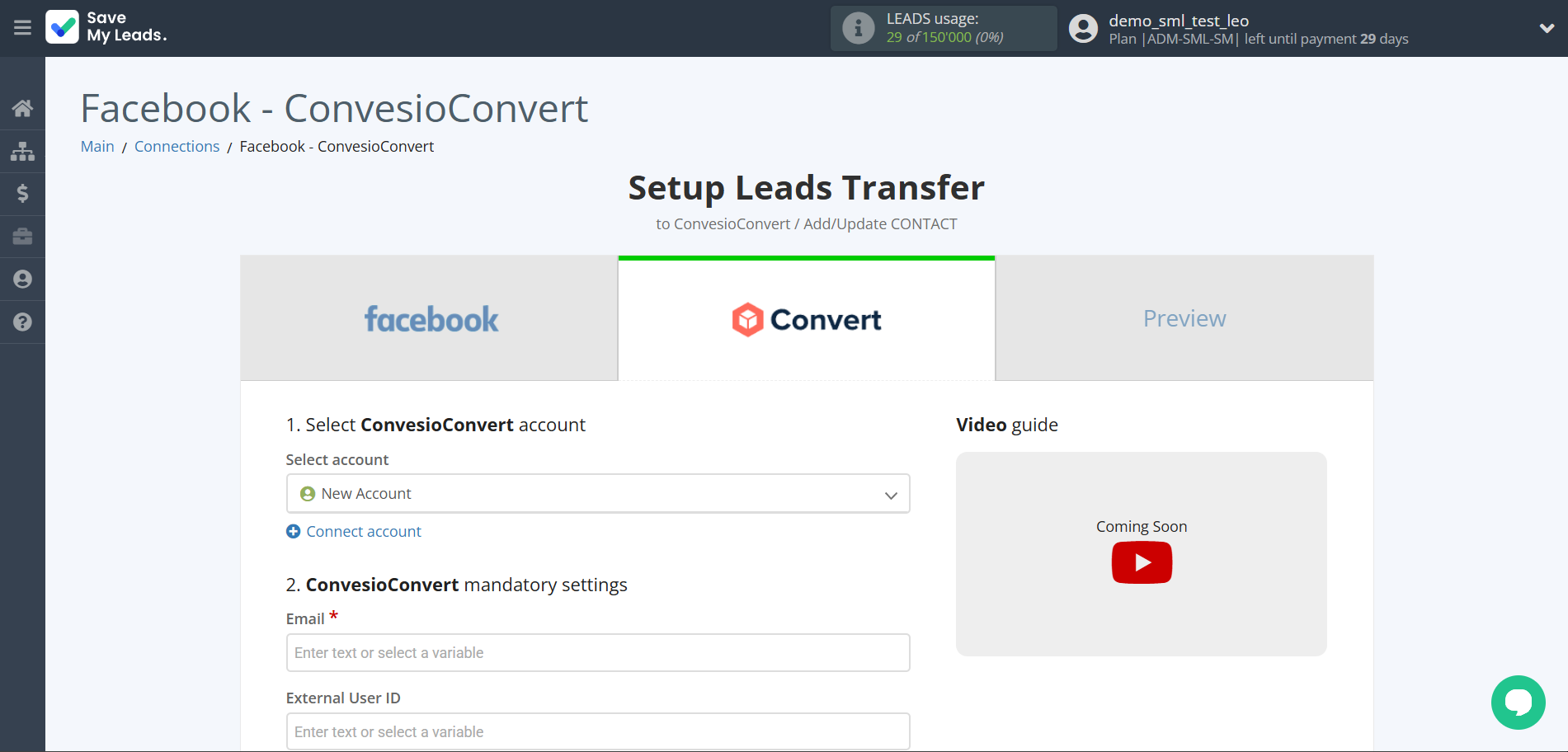 How to Connect Facebook with ConvesioConvert | Data Destination account connection How to Connect Facebook with ConvesioConvert | Data Destination account connection