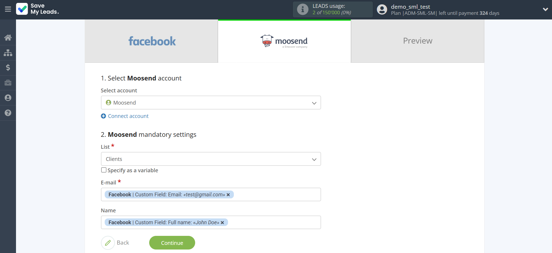 How to Connect Facebook with Moosend | Assigning fields How to Connect Facebook with Moosend | Assigning fields