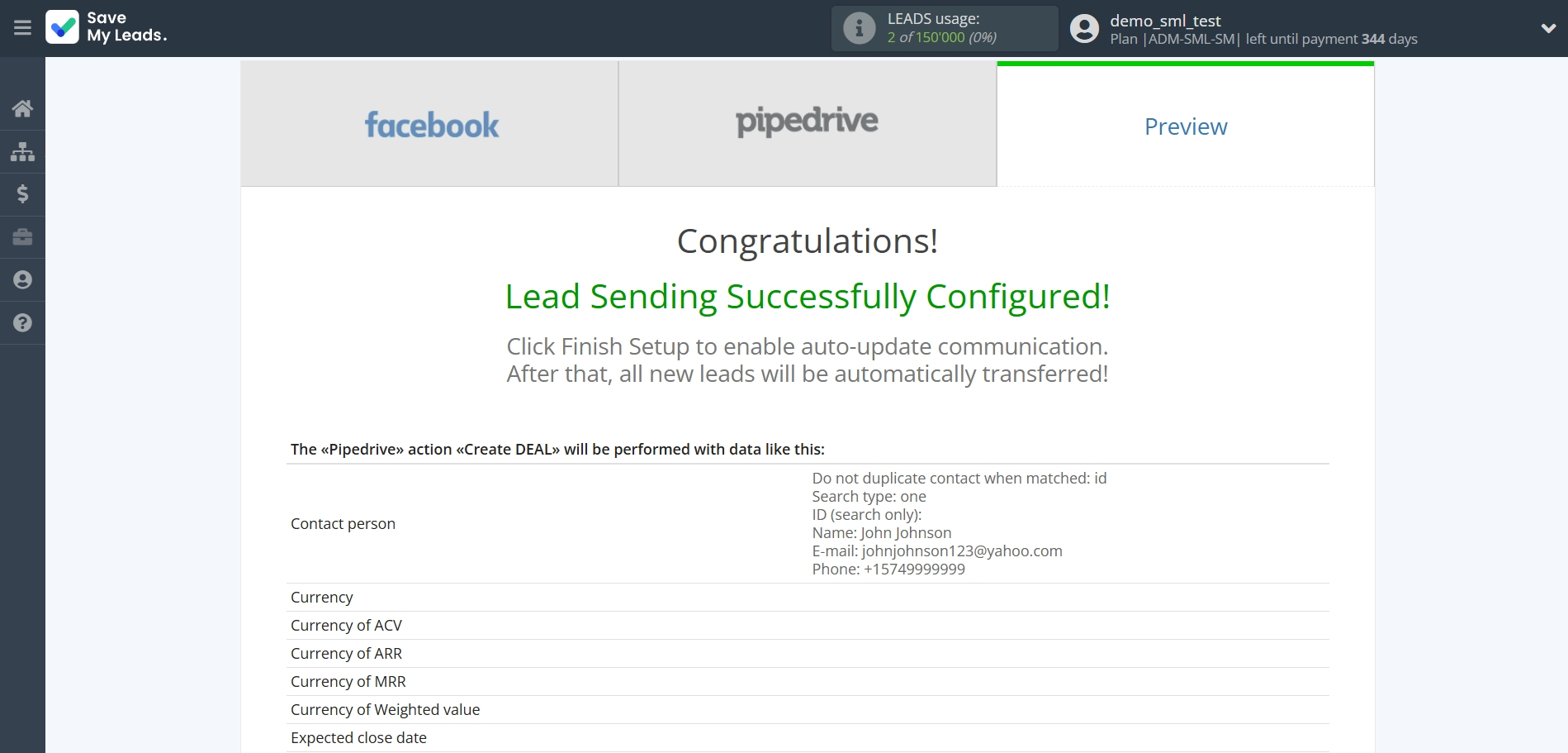 How to Connect Facebook with Pipedrive Create Deal | Test data How to Connect Facebook with Pipedrive Create Deal | Test data