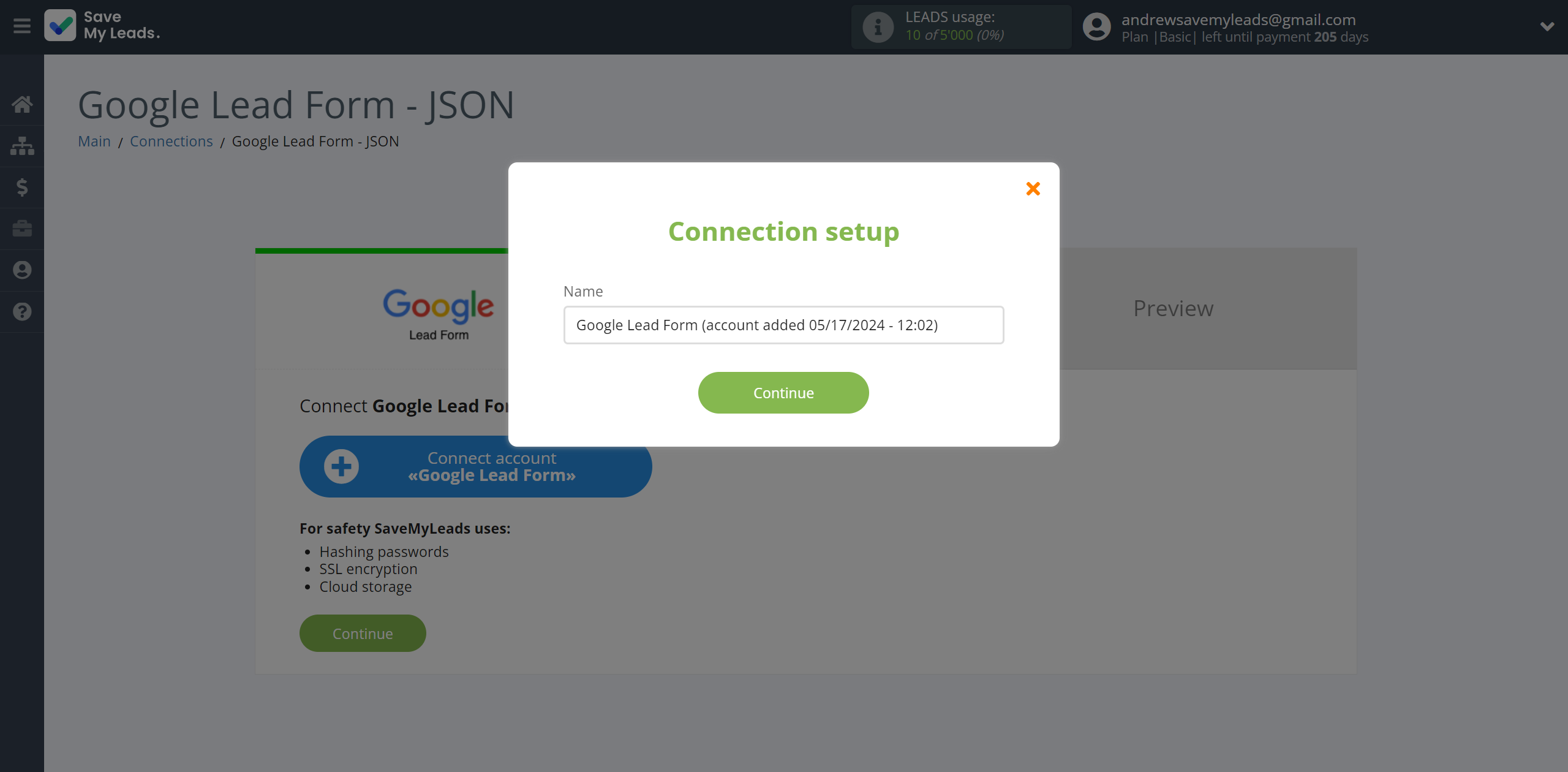 How to Connect Google Lead Form with JSON | Data Source account connection