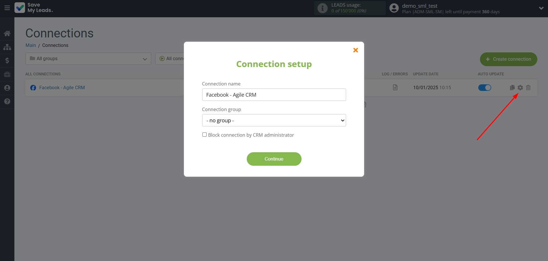 How to Connect Facebook with AgileCRM Create Contacts | Name and group connection
