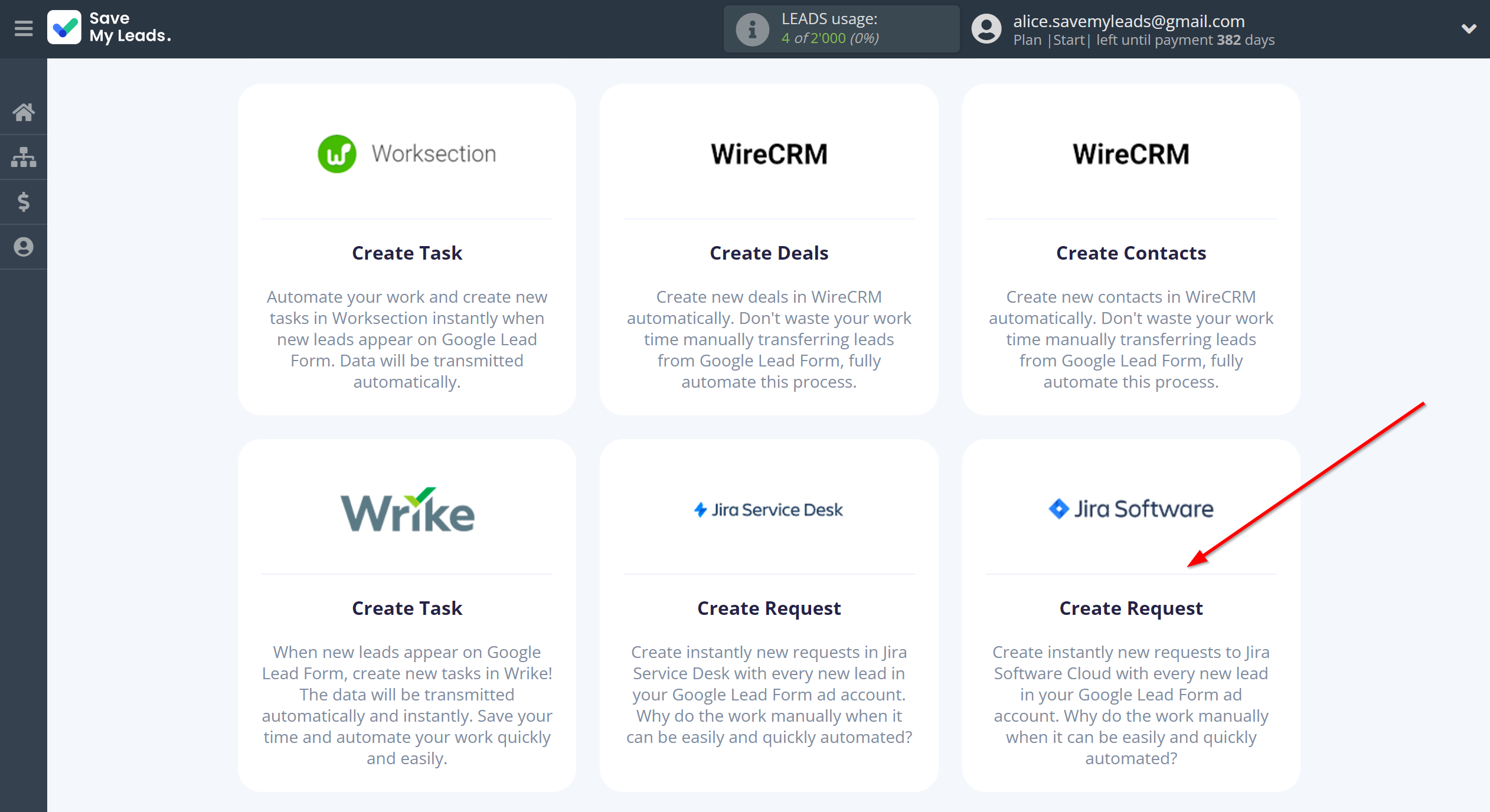 How to Connect Webhooks with Jira Software Cloud | Data Destination system selection