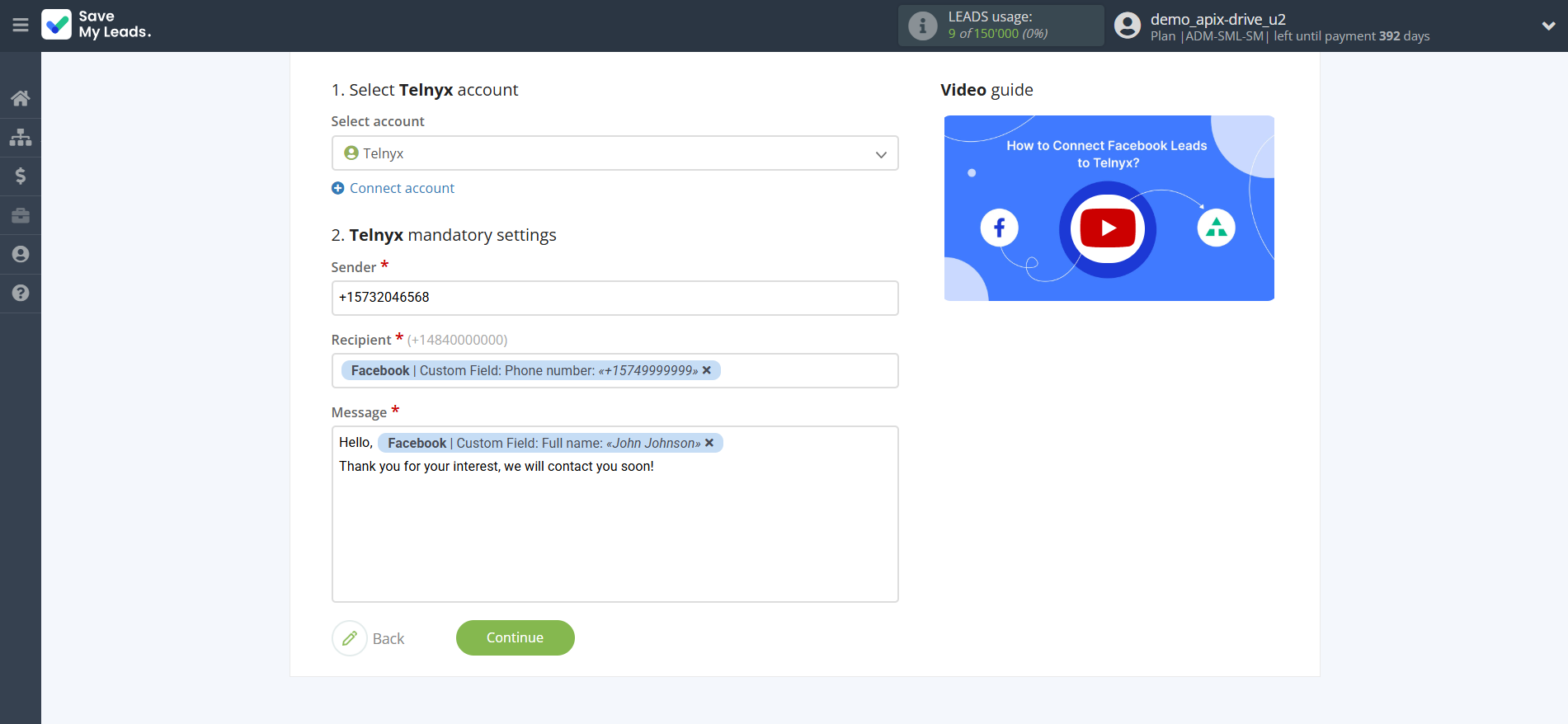 How to Connect Facebook with Telnyx | Assigning fields How to Connect Facebook with Telnyx | Assigning fields