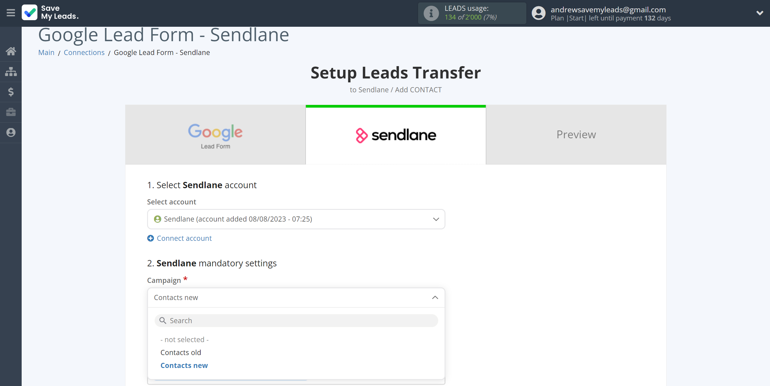 How to Connect Google Lead Form with Sendlane Add Contacts | Assigning fields