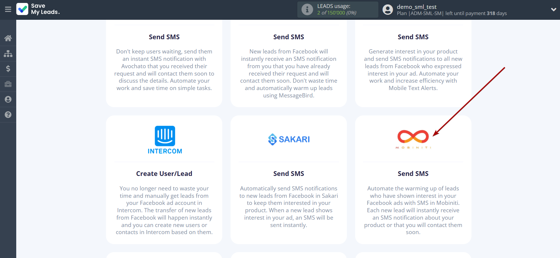 How to Connect Facebook with Mobiniti | Data Destination system selection How to Connect Facebook with Mobiniti | Data Destination system selection