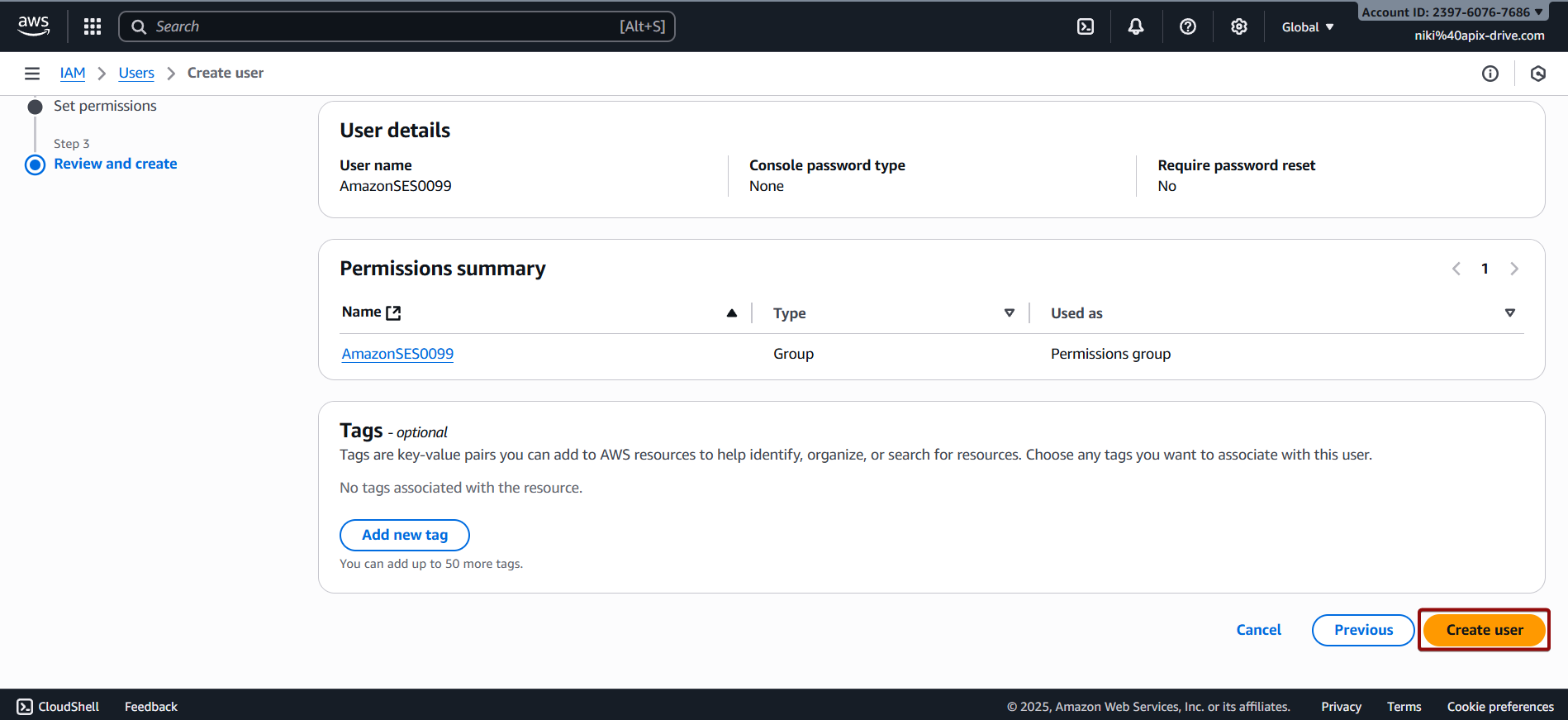 How to Connect Facebook with Amazon SES | Data Destination account connection