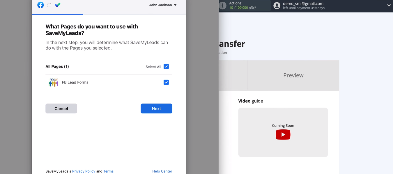 Facebook and Slack integration | Select pages Facebook and Slack integration | Select pages