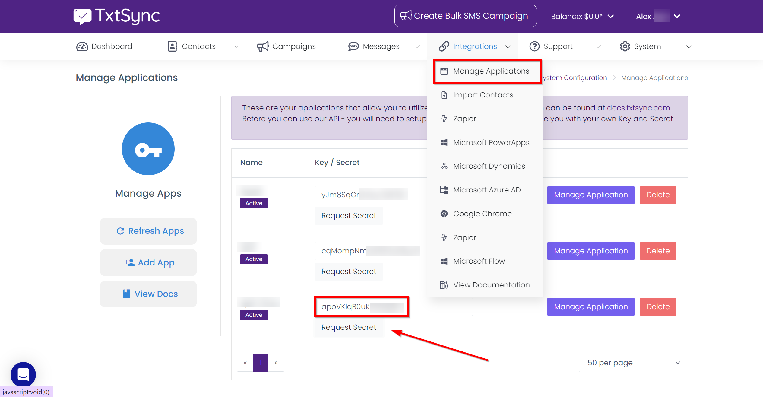 How to Connect Webhooks with TxtSync | Data Destination account connection