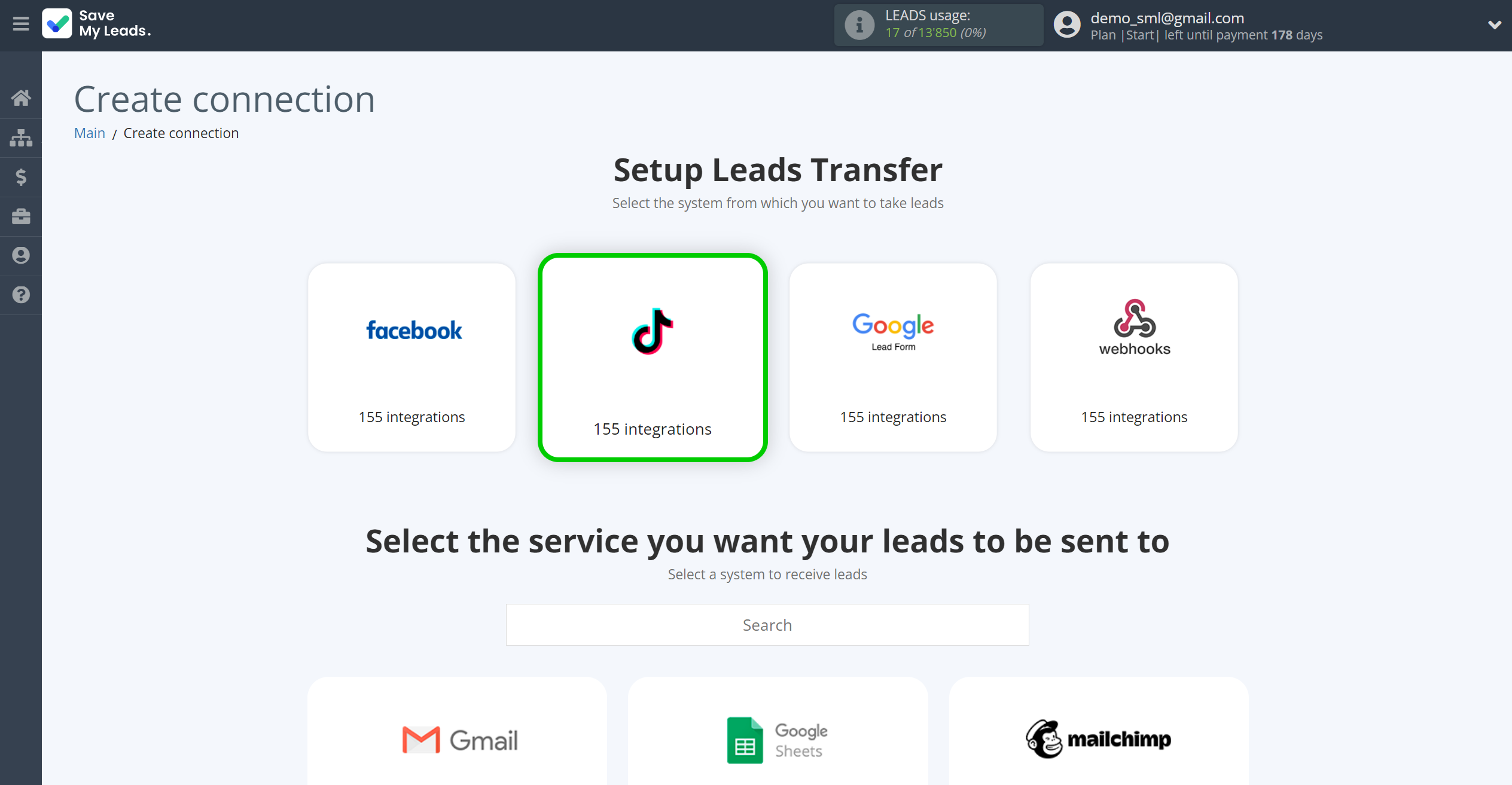 How to Connect TikTok with Slack Channel Notification | Data Source system selection